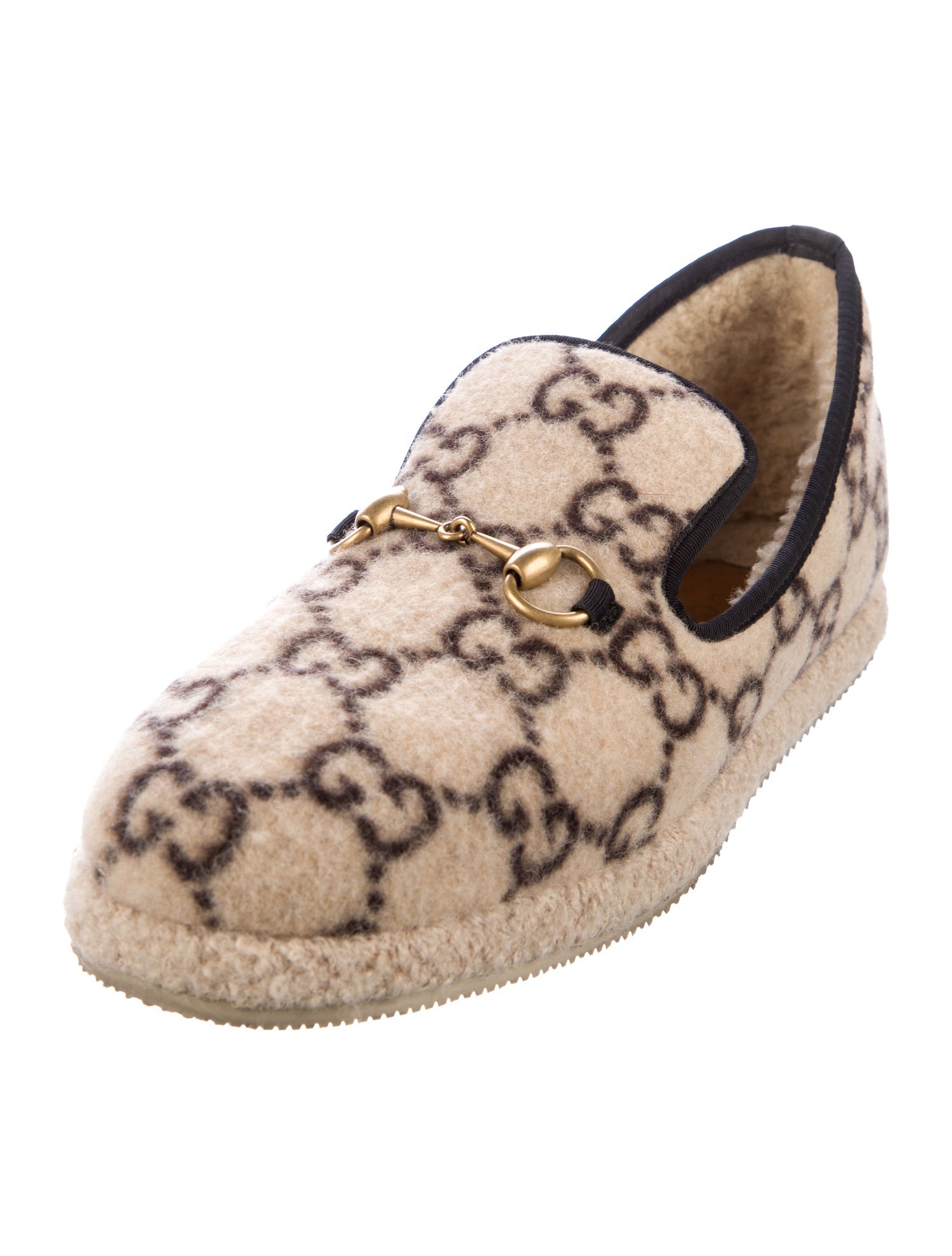 Gucci GG Logo Wool Loafers