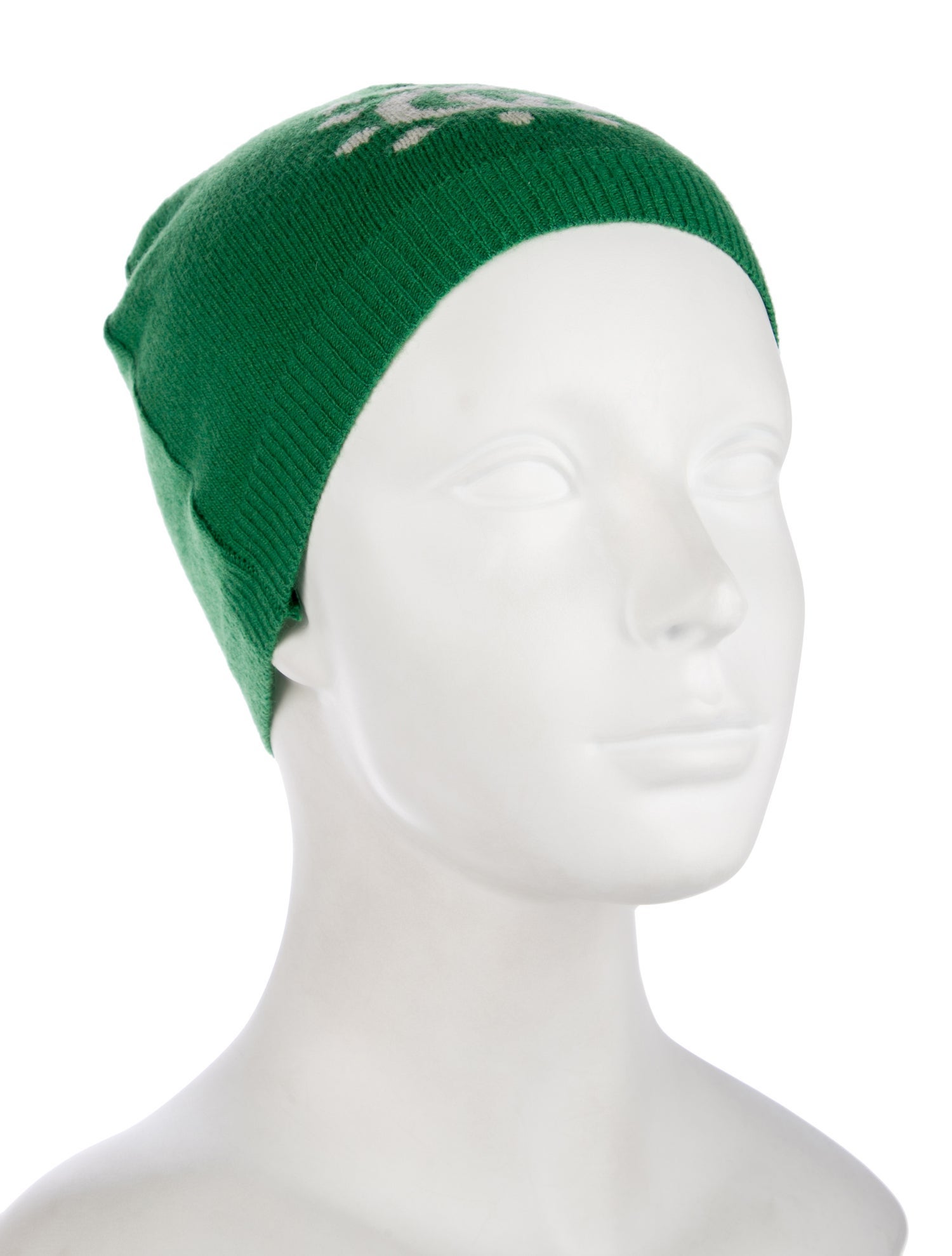 Gucci Green Wool Knitted Spaceship Pattern Beanie w/Tags