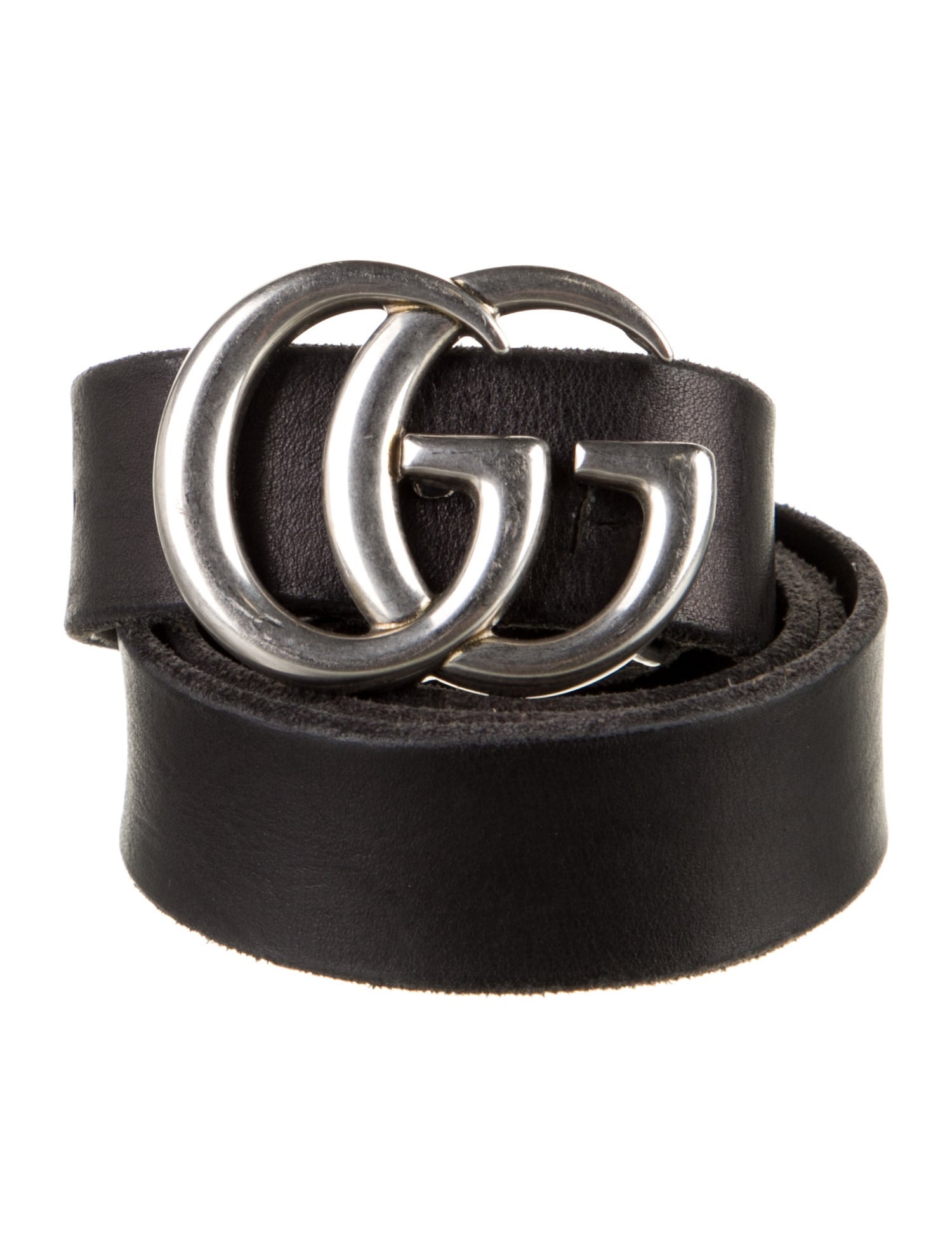 Gucci Double G Logo Leather Belt