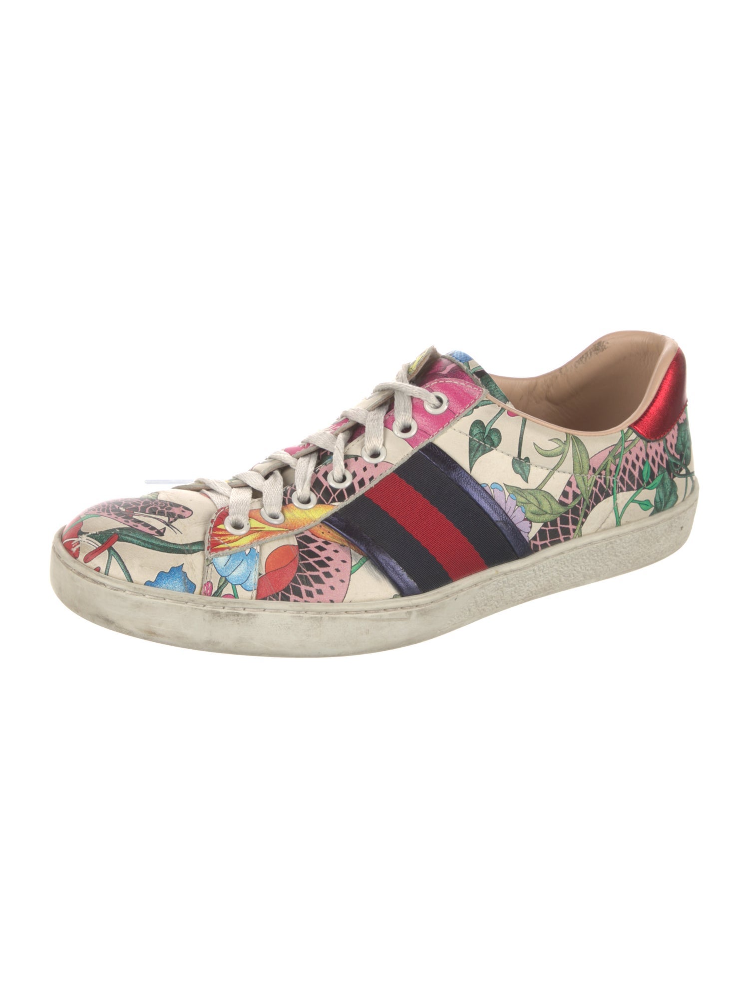 Gucci Sylvie Web Accent Leather Sneakers