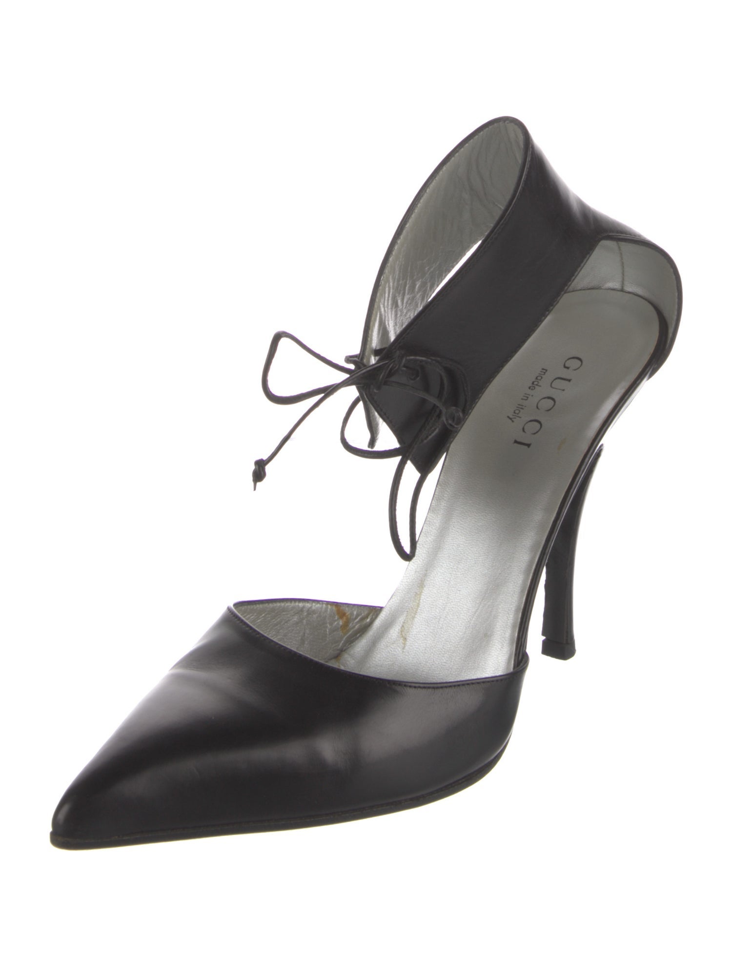 Gucci Horsebit Accent Leather D'Orsay Pumps