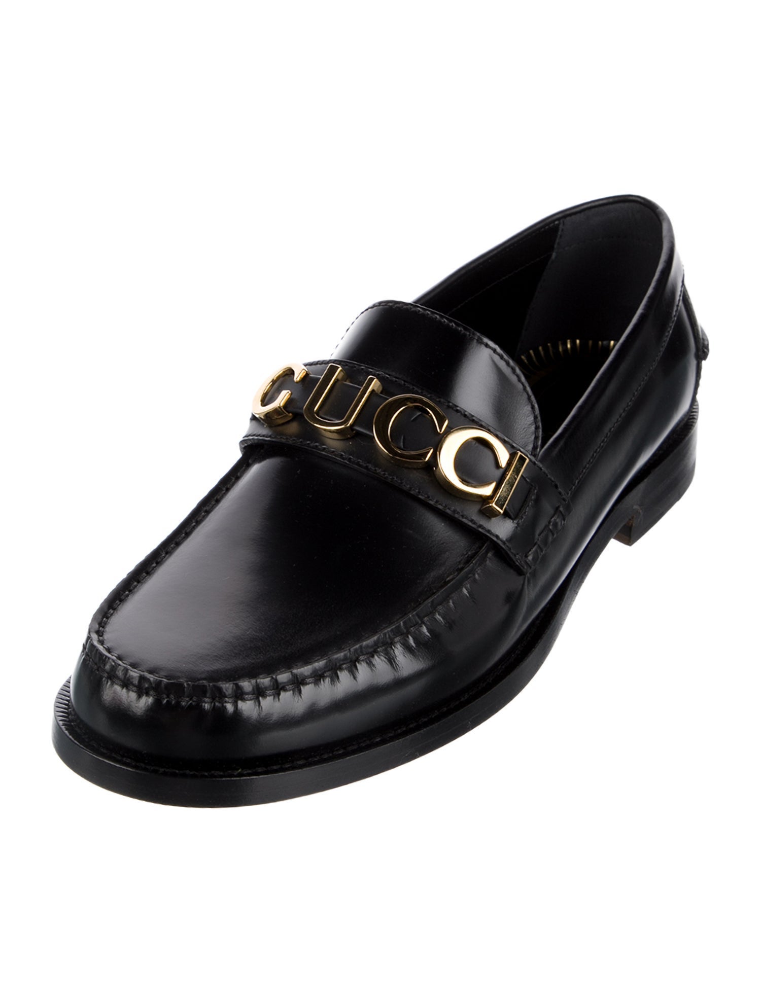 Gucci Interlocking G Logo Leather Dress Loafers