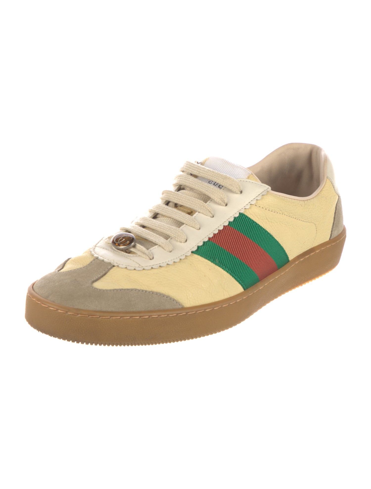 Gucci Web Accent Leather Sneakers