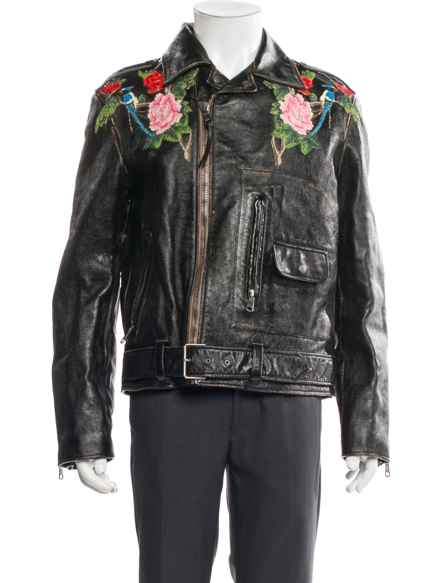 Gucci Calf Leather Moto Jacket