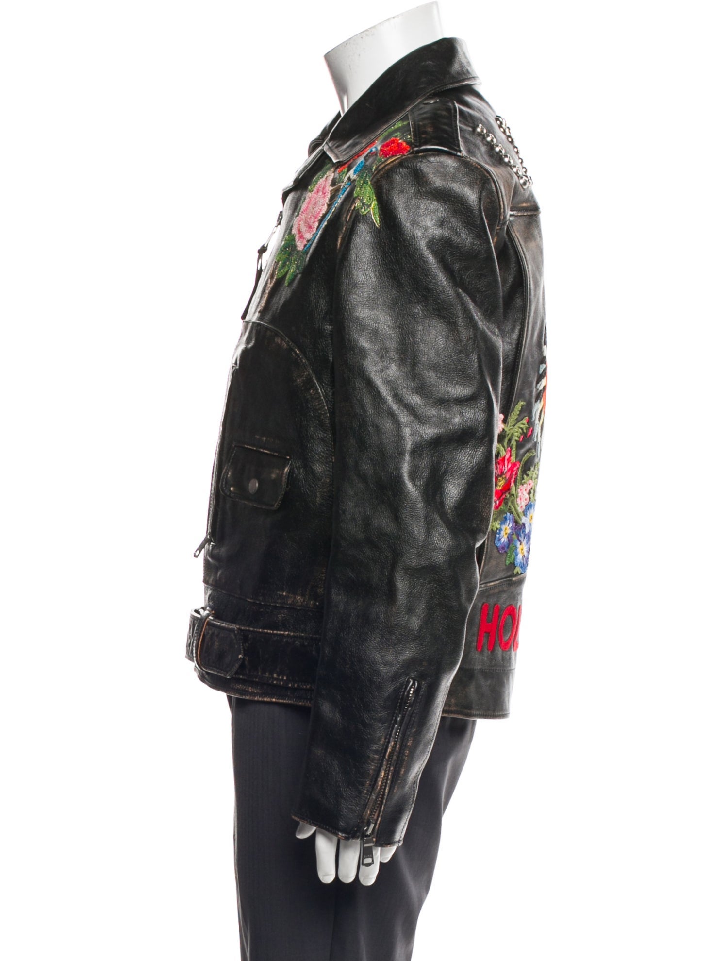 Gucci Calf Leather Moto Jacket