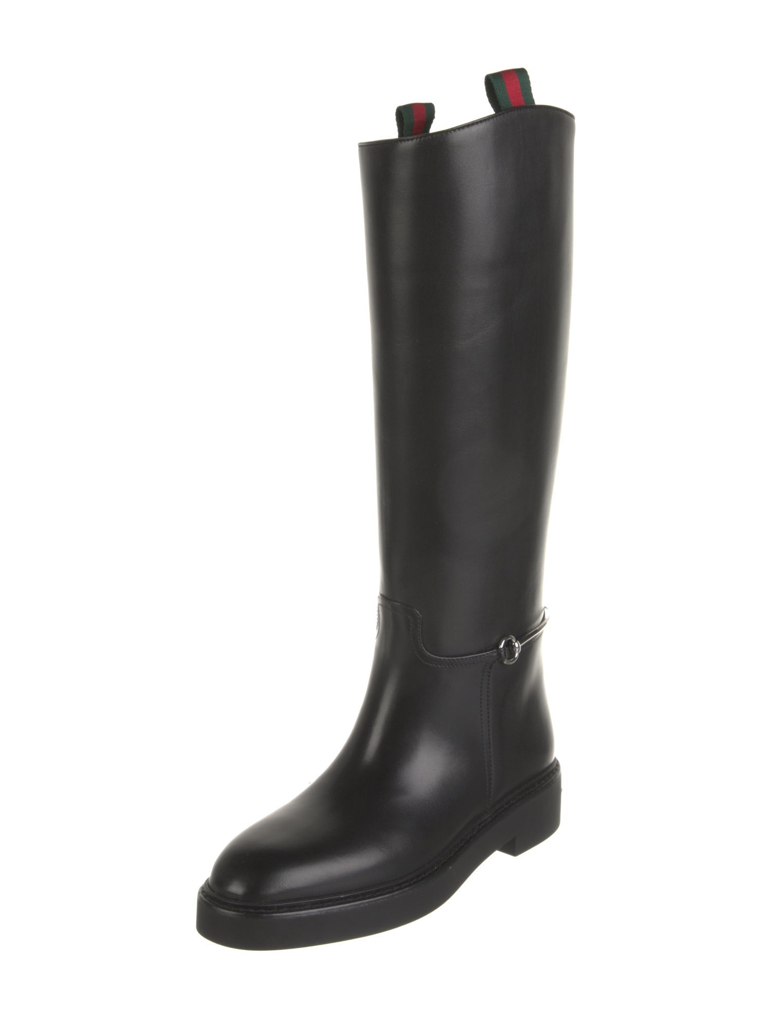 Gucci Horsebit Accent Leather Riding Boots
