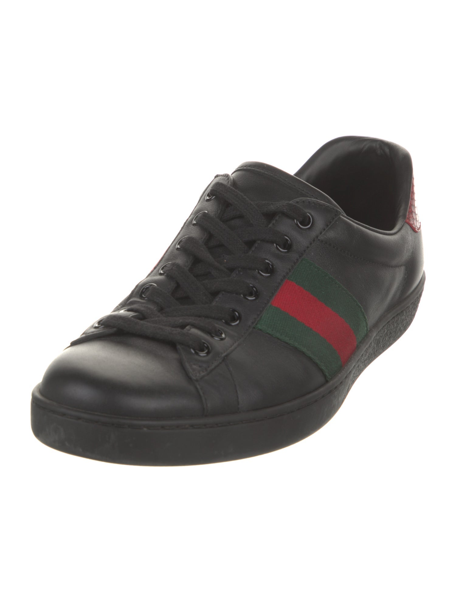Gucci Web Accent Leather Sneakers