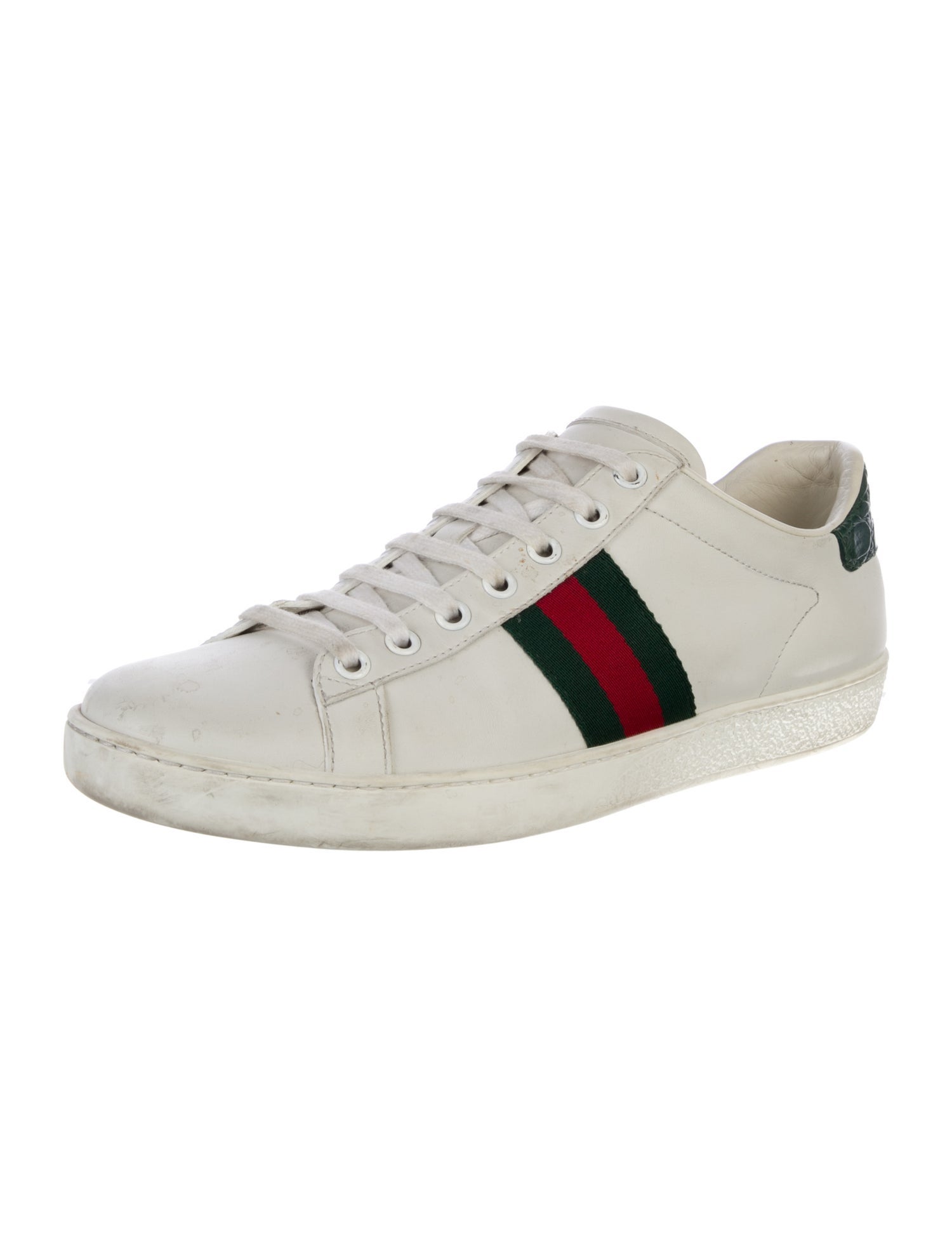 Gucci Leather Colorblock Pattern Sneakers