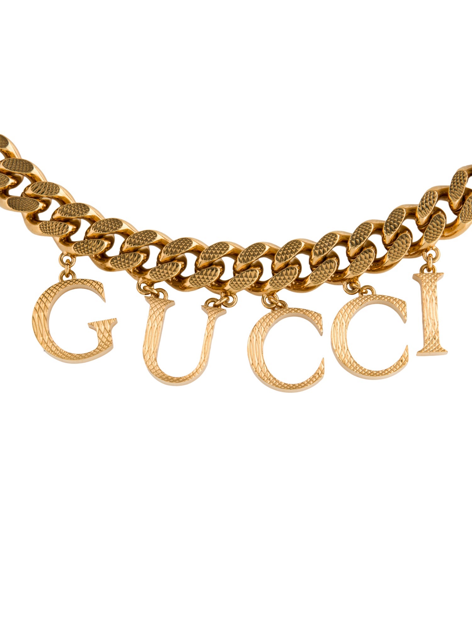 Gucci Logo-Script Chain Collar Necklace