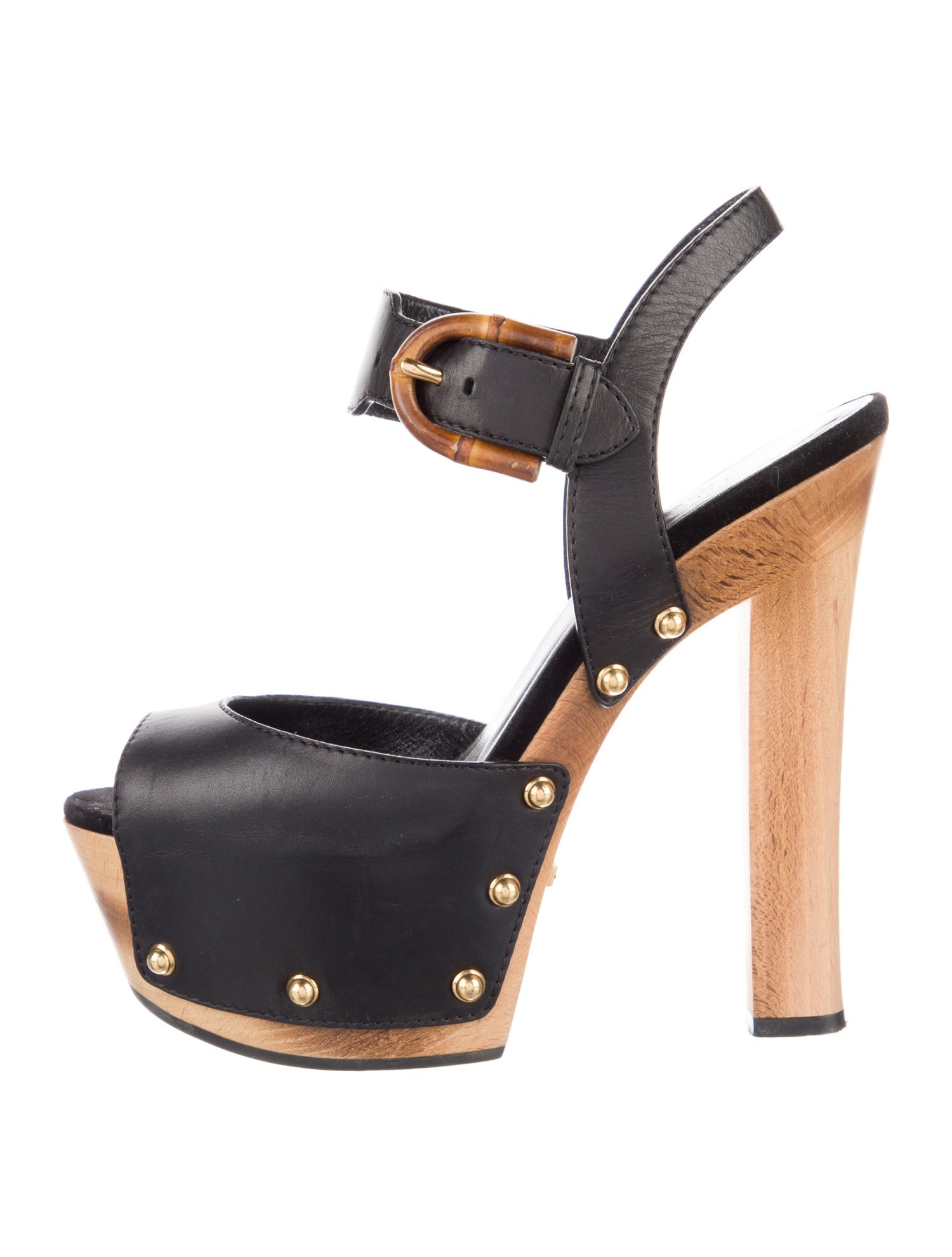 Gucci Bamboo Accent Leather D'Orsay Pumps