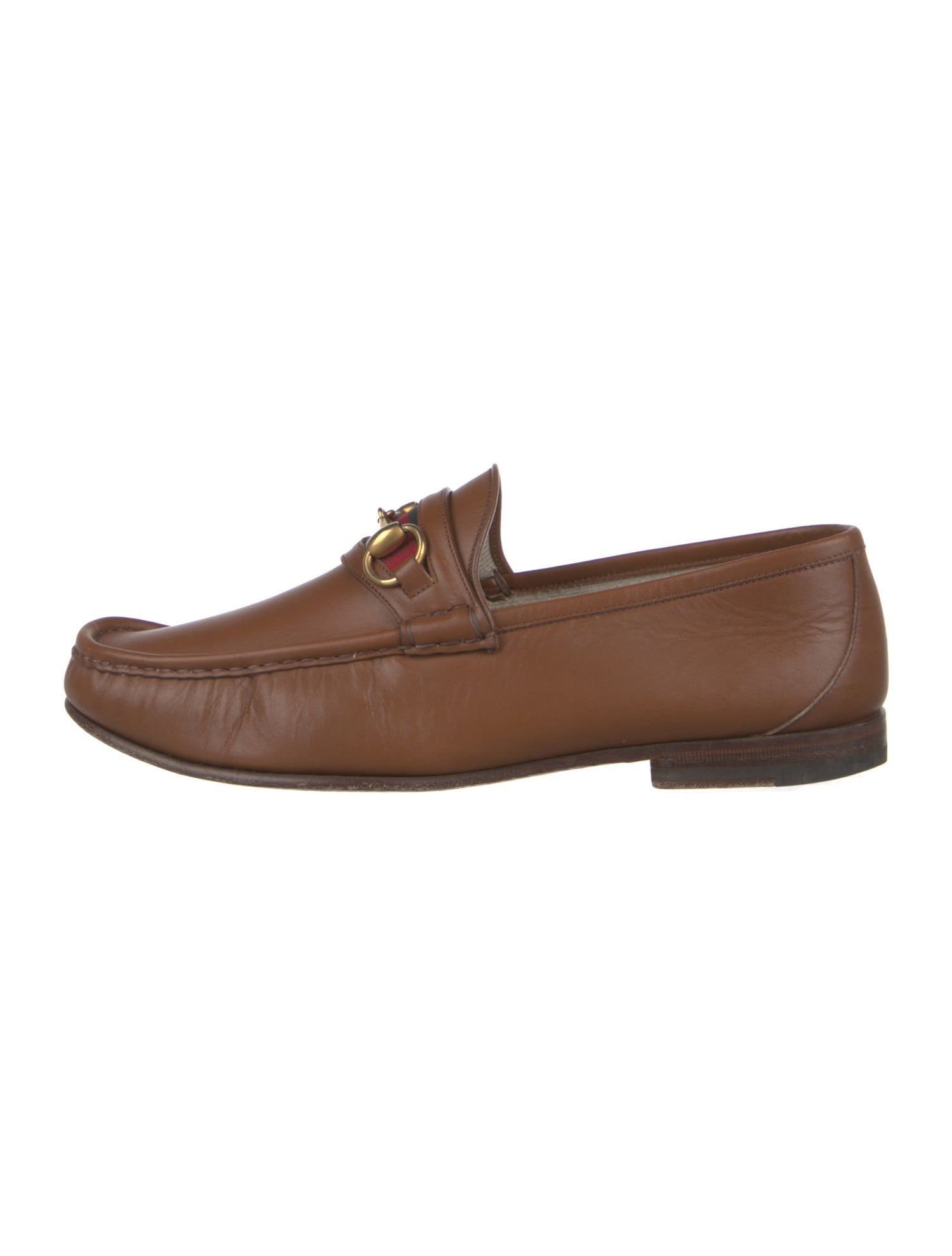 Gucci Web Accent Leather Dress Loafers