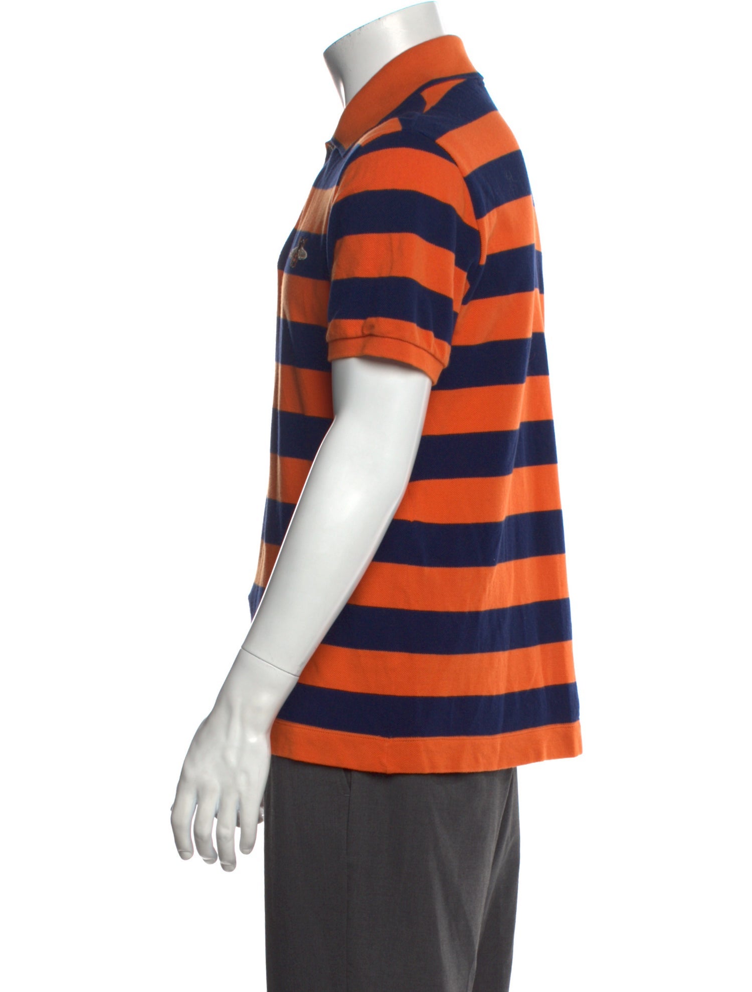 Gucci Bee Accent Striped Polo Shirt