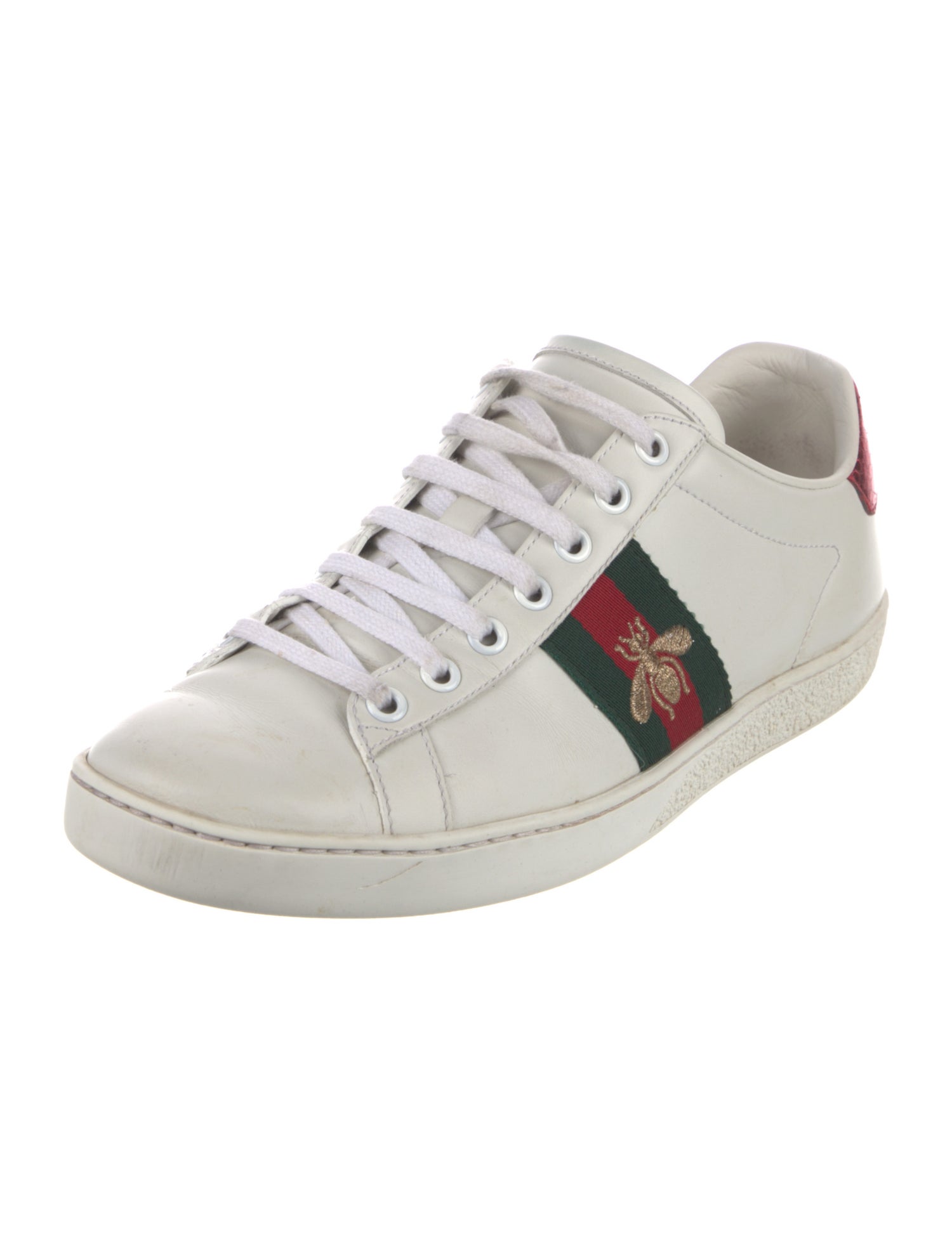Gucci Web Accent Leather Sneakers