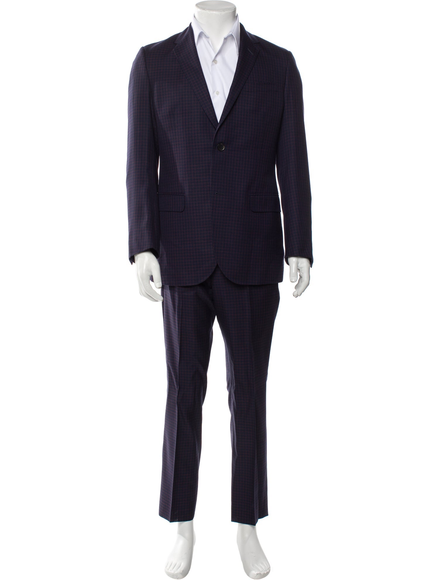 Gucci Wool Plaid Print Two-Piece Suit