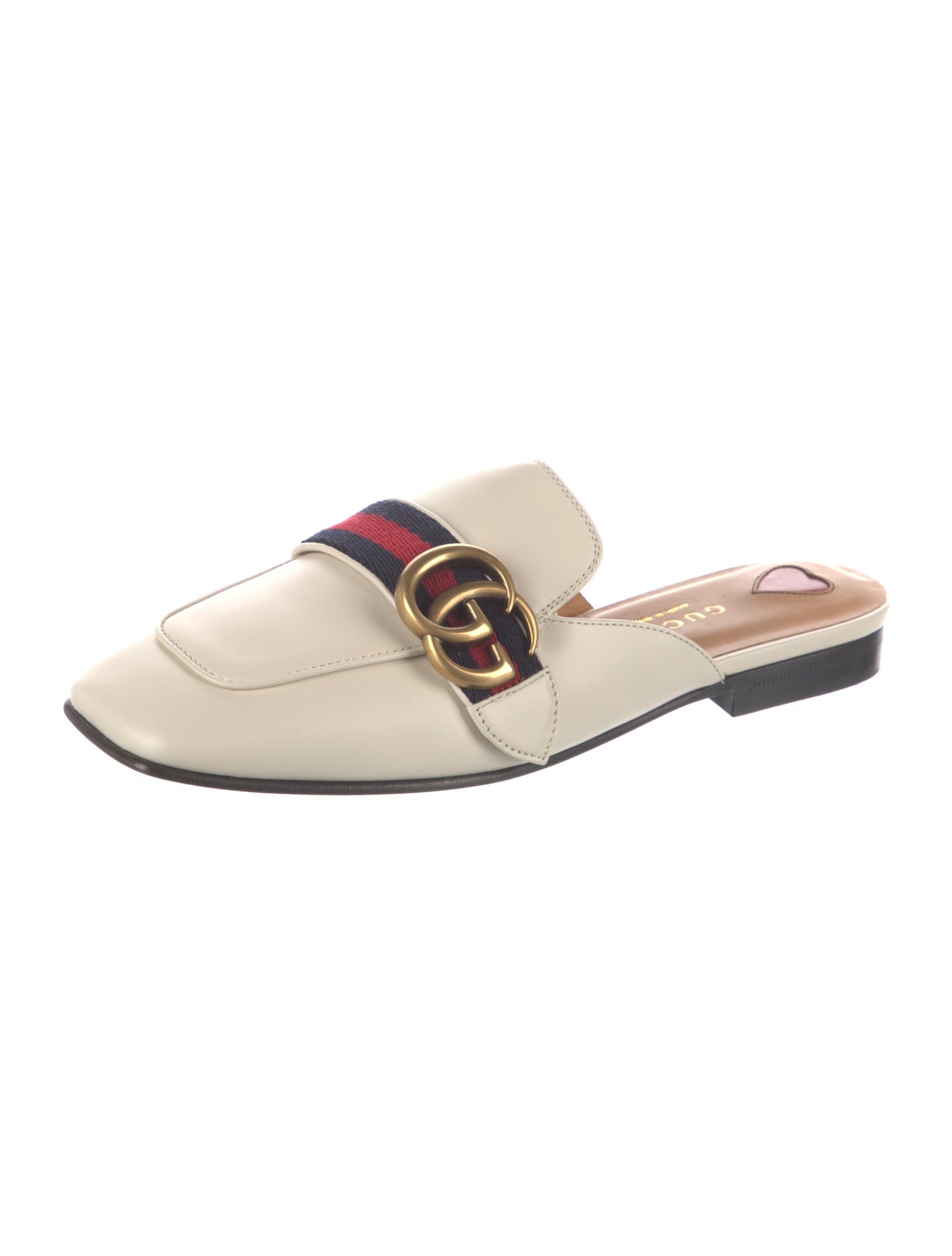 Gucci Double G Logo Leather Mules