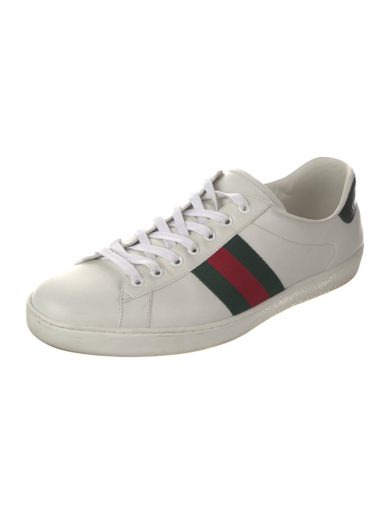 Gucci Web Accent Leather Sneakers