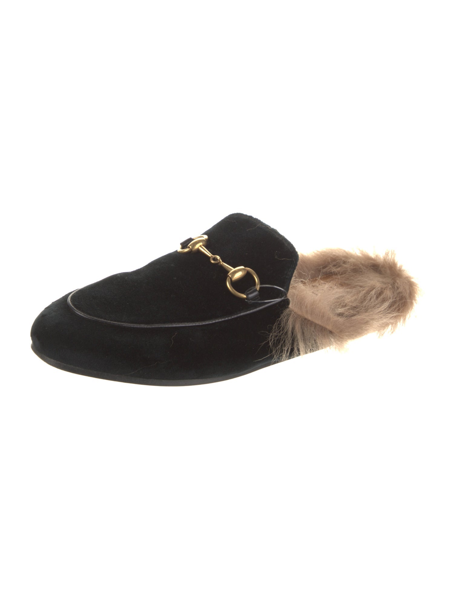 Gucci Velvet Fur Trim Mules