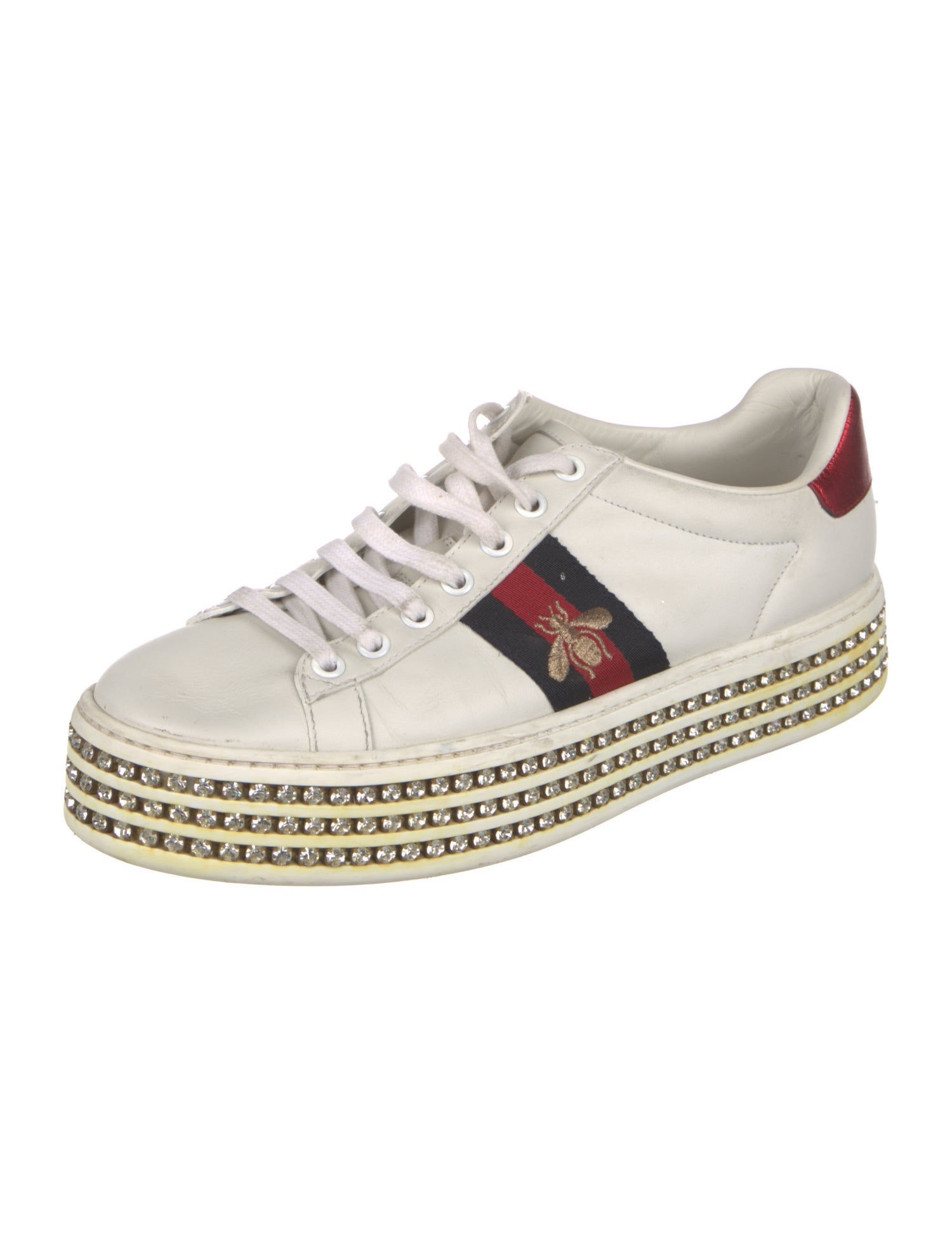 Gucci Sylvie Web Accent Leather Sneakers