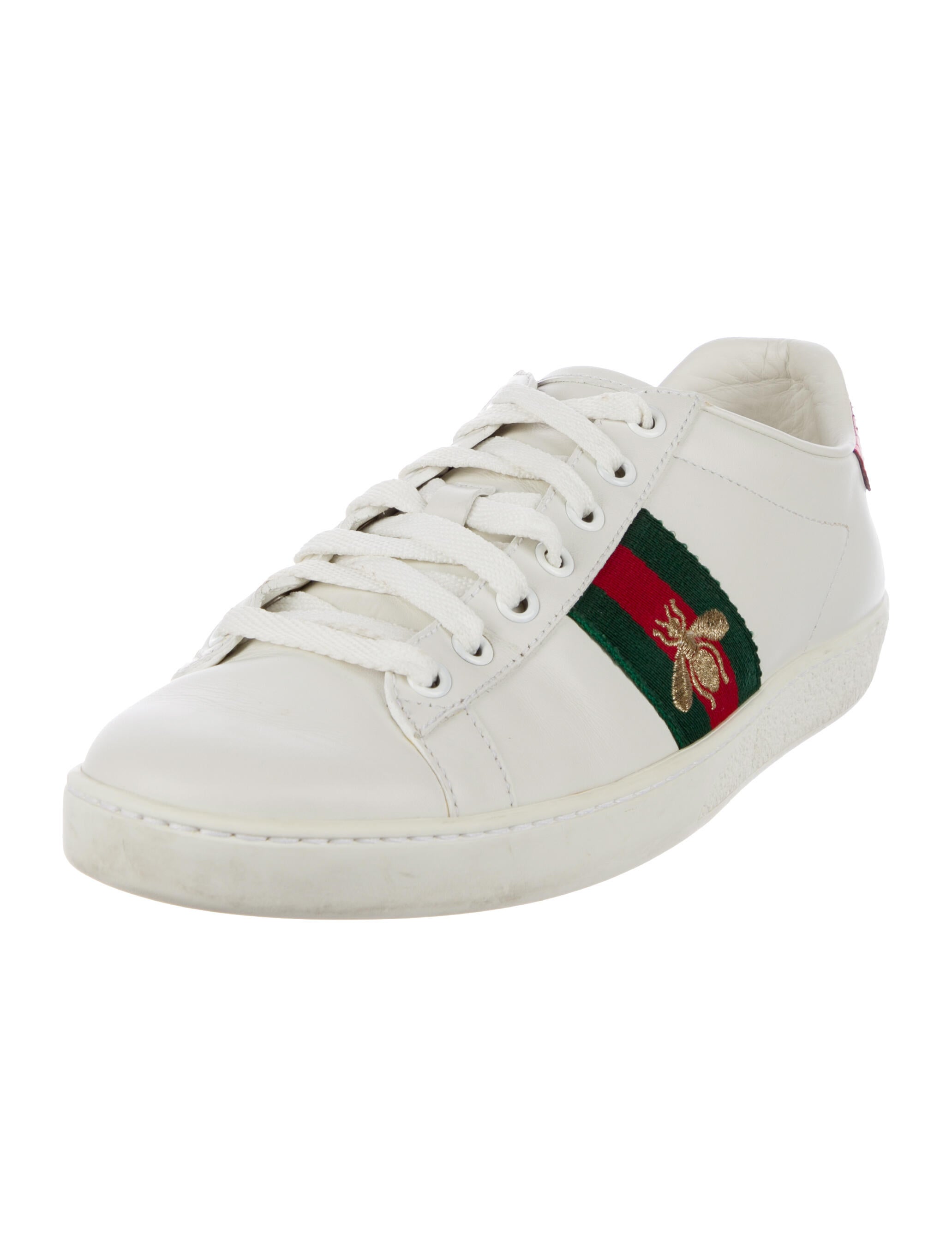 Gucci Web Accent Leather Sneakers