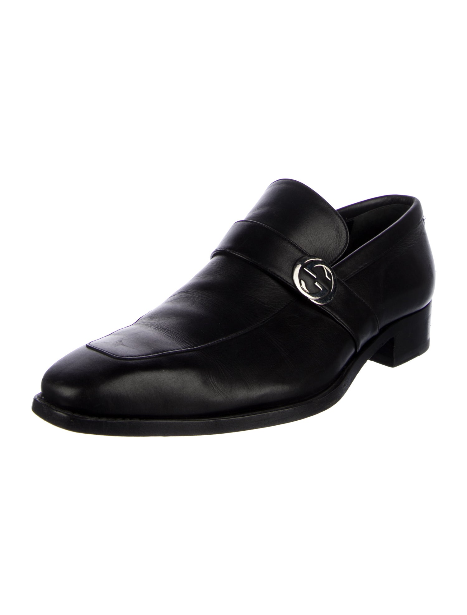 Gucci Interlocking G Logo Leather Dress Loafers