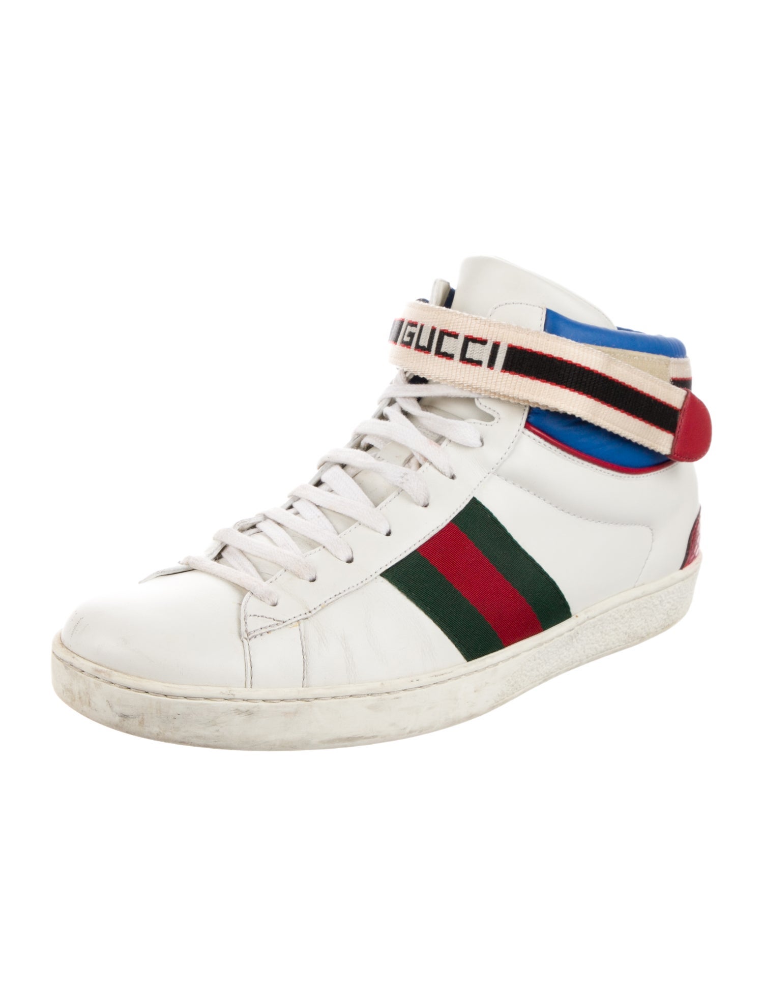 Gucci Web Accent Leather Sneakers