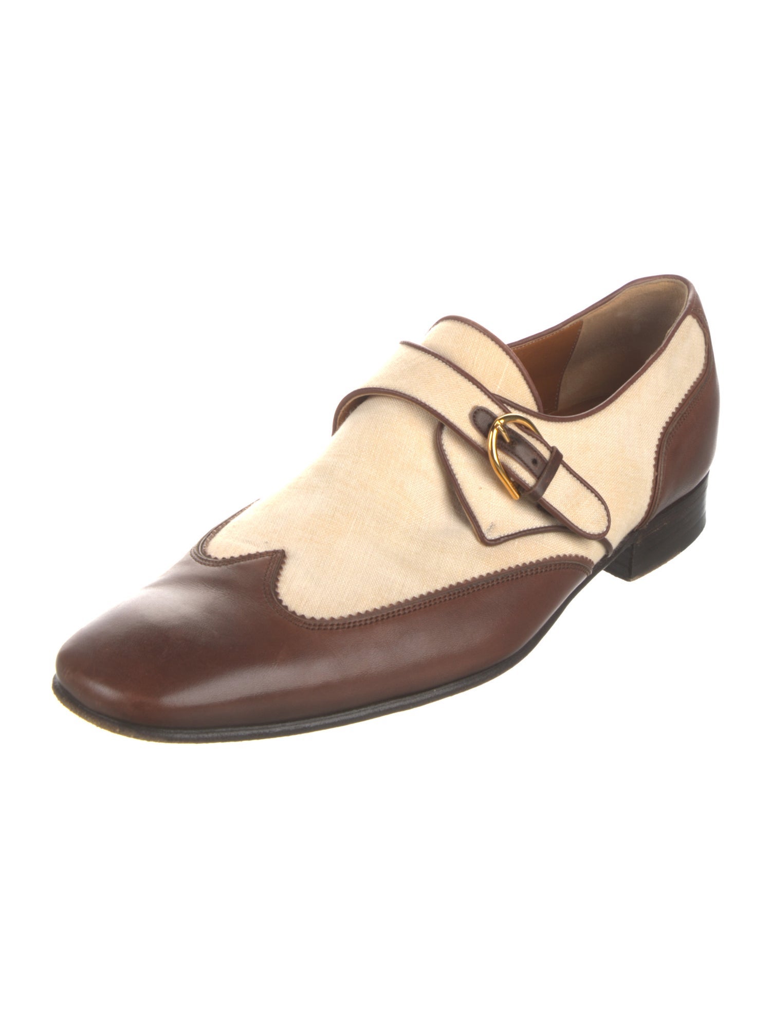 Gucci Vintage Canvas Monk Straps