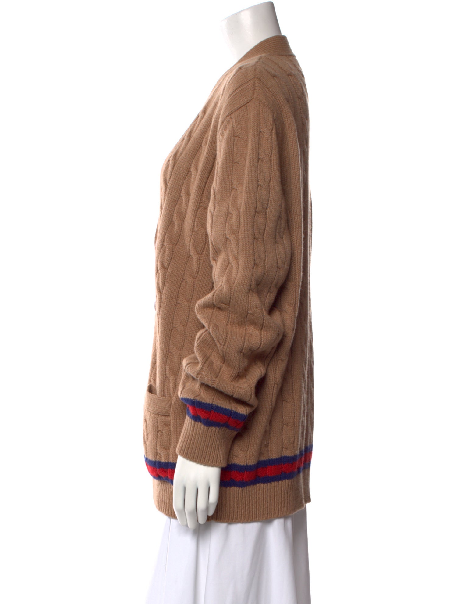 Gucci Sylvie Web Accent Cashmere Cardigan