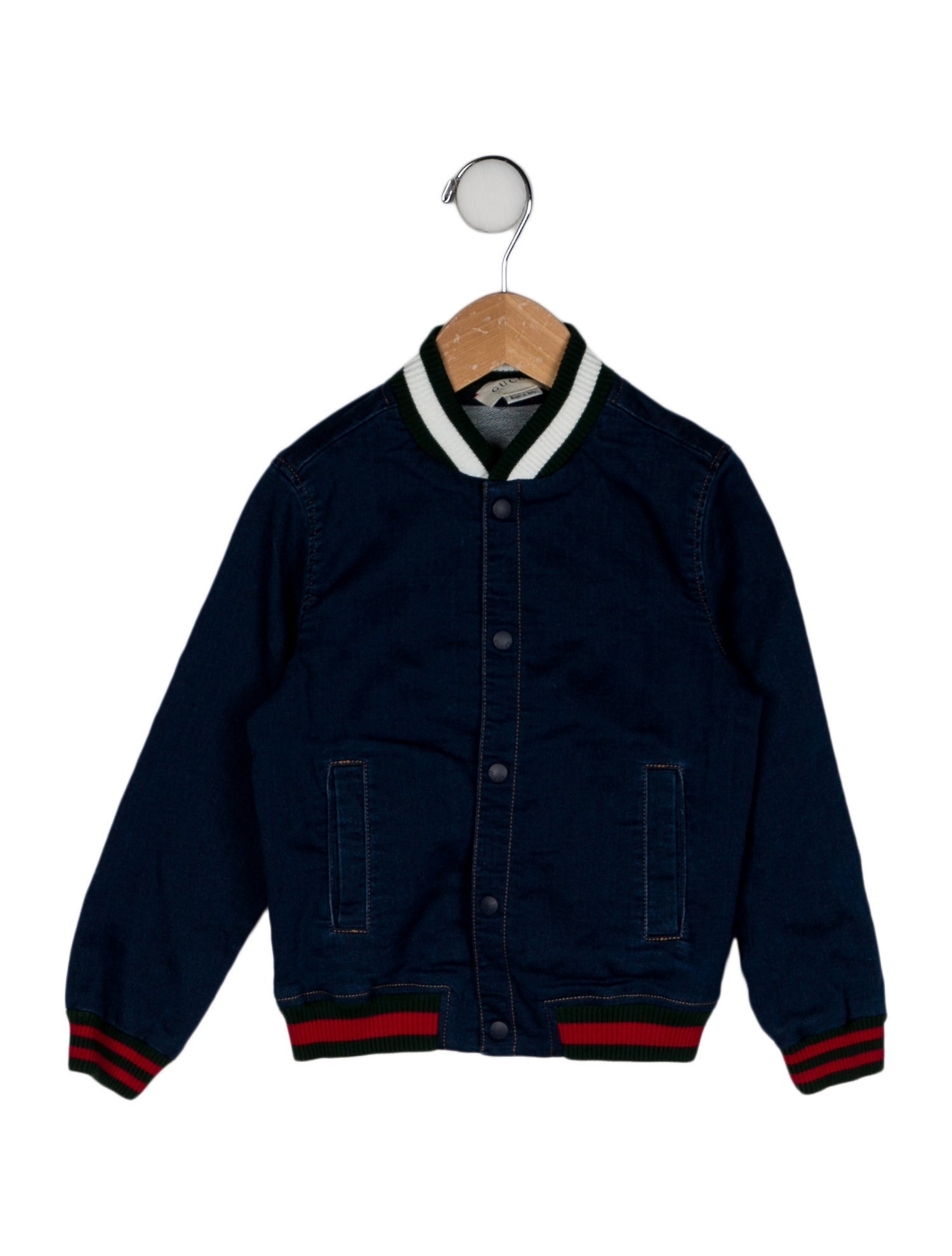 Gucci Boys' Chambray Web Bomber Jacket