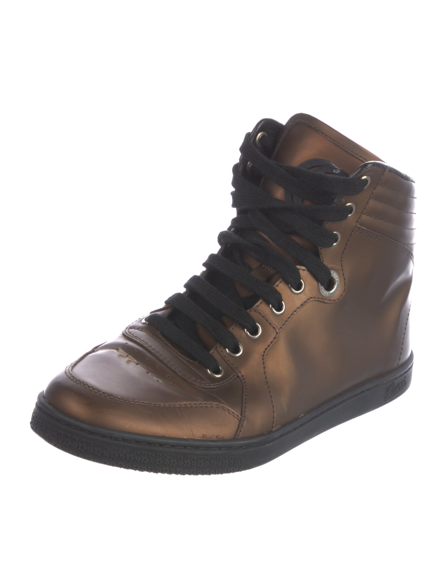 Gucci Web Accent Leather Sneakers