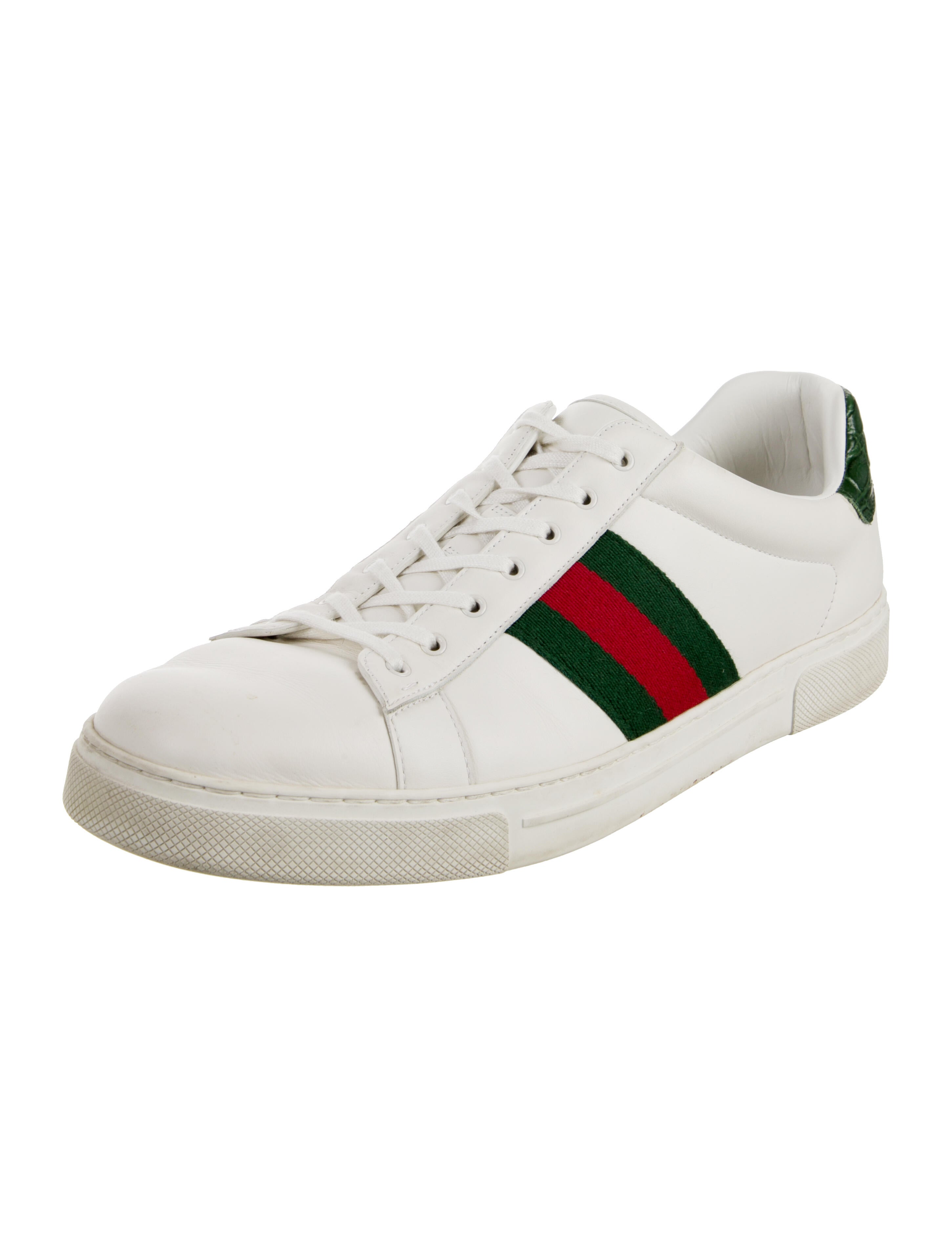 Gucci Web Accent Leather Sneakers