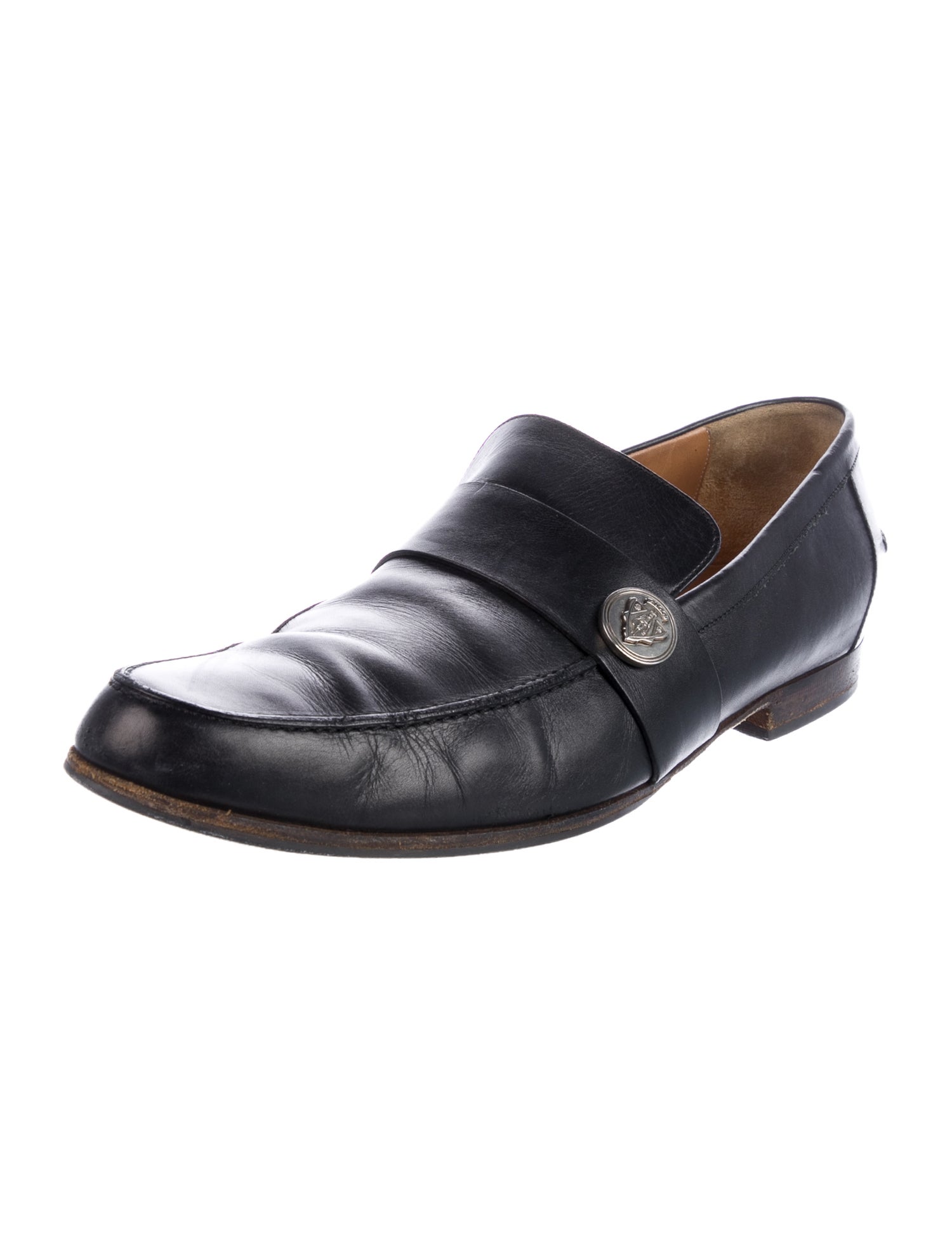 Gucci Interlocking G Logo Leather Dress Loafers