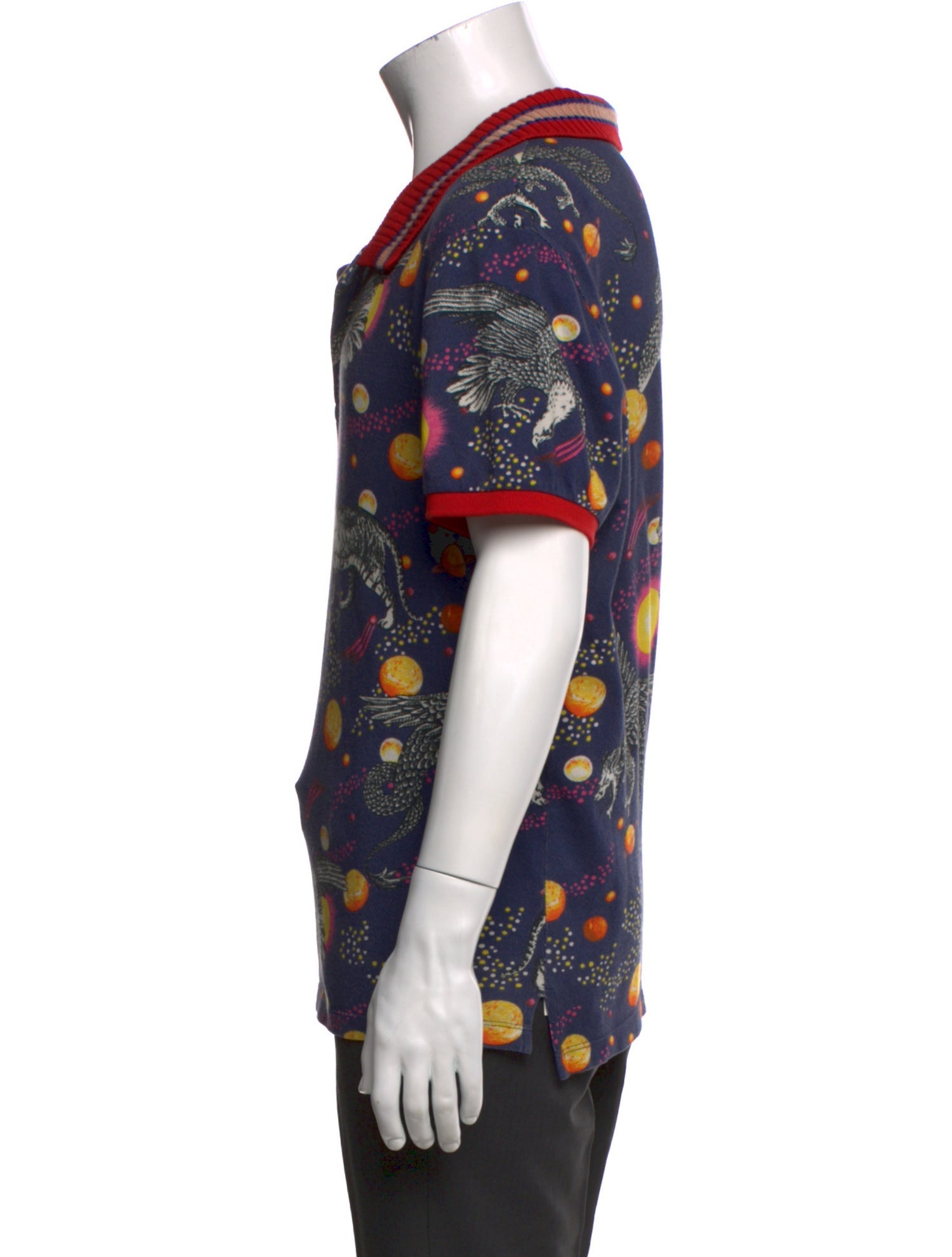 Gucci Printed Collar Polo Shirt