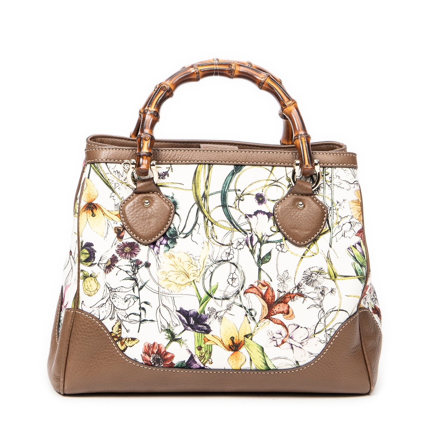 Gucci Flora Bamboo Top Handle Bag