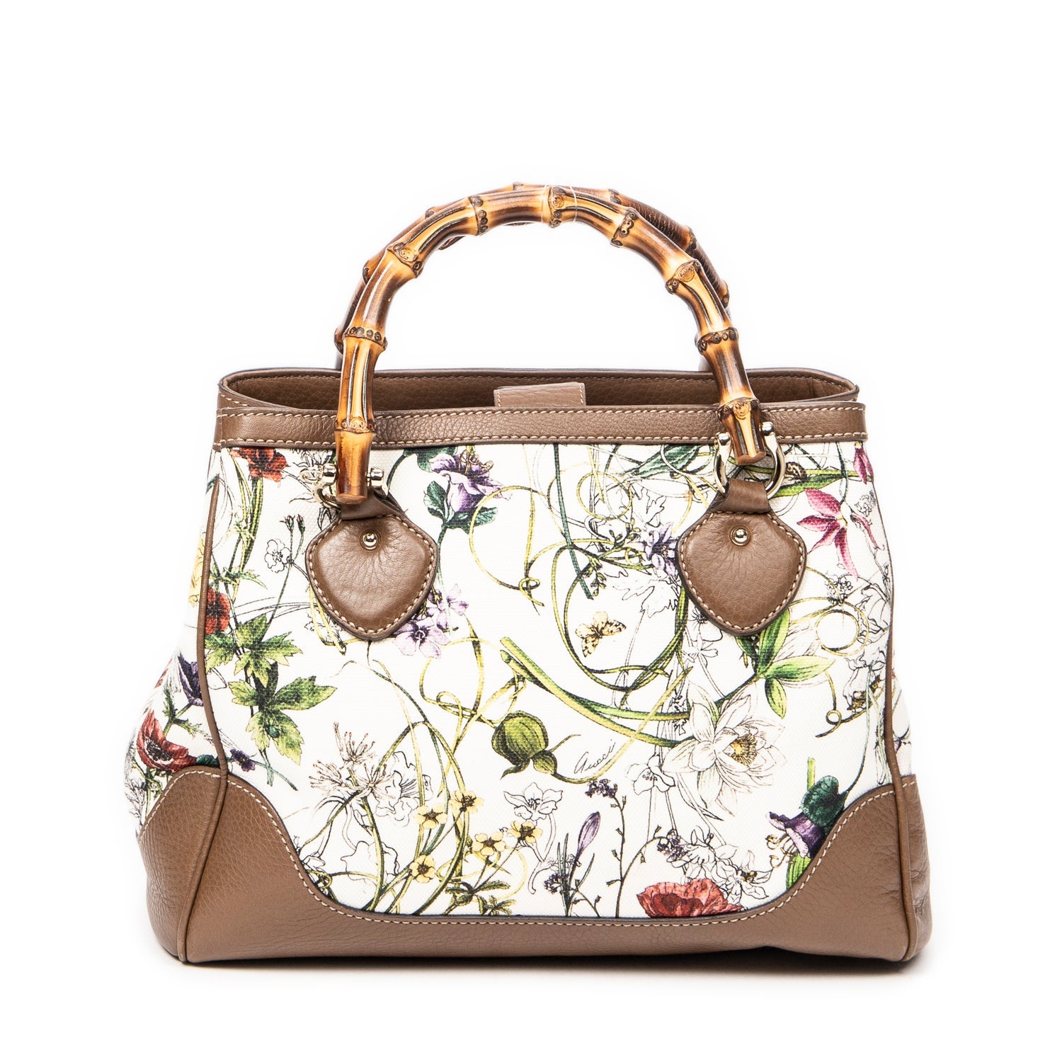 Gucci Flora Bamboo Top Handle Bag