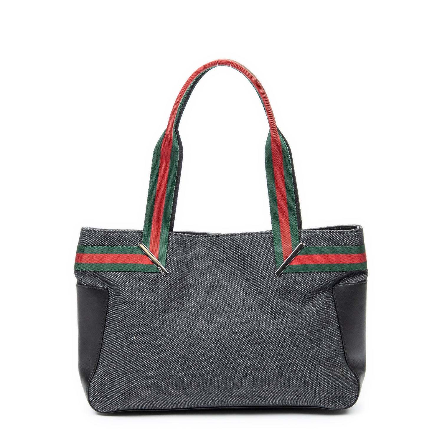 Gucci Denim Web Shoulder Tote