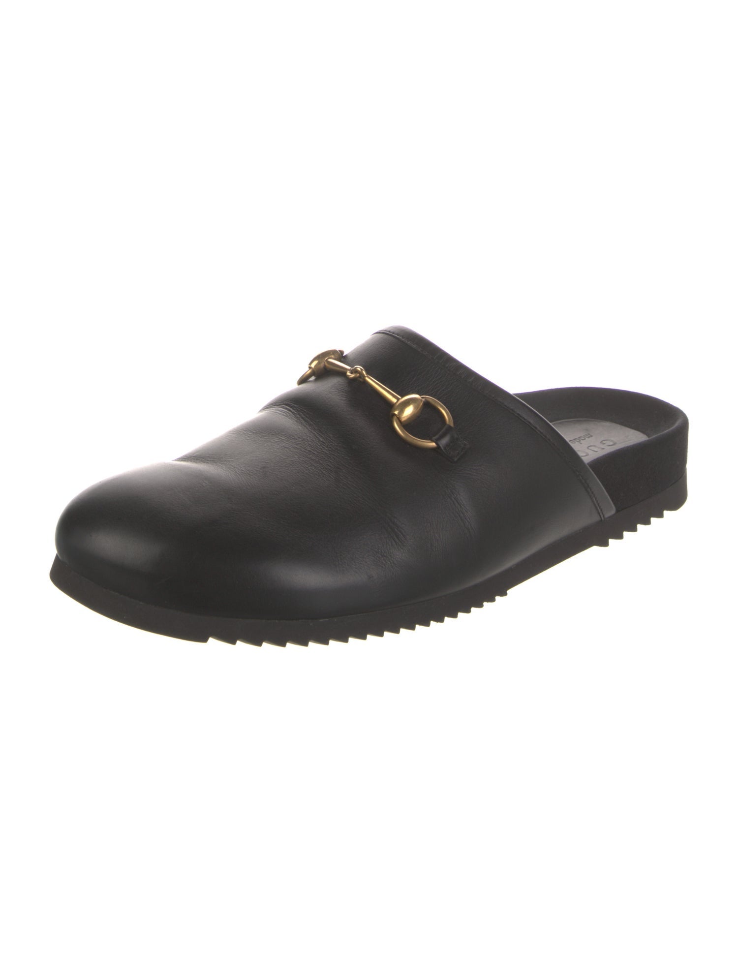 Gucci Horsebit Accent Leather Slippers