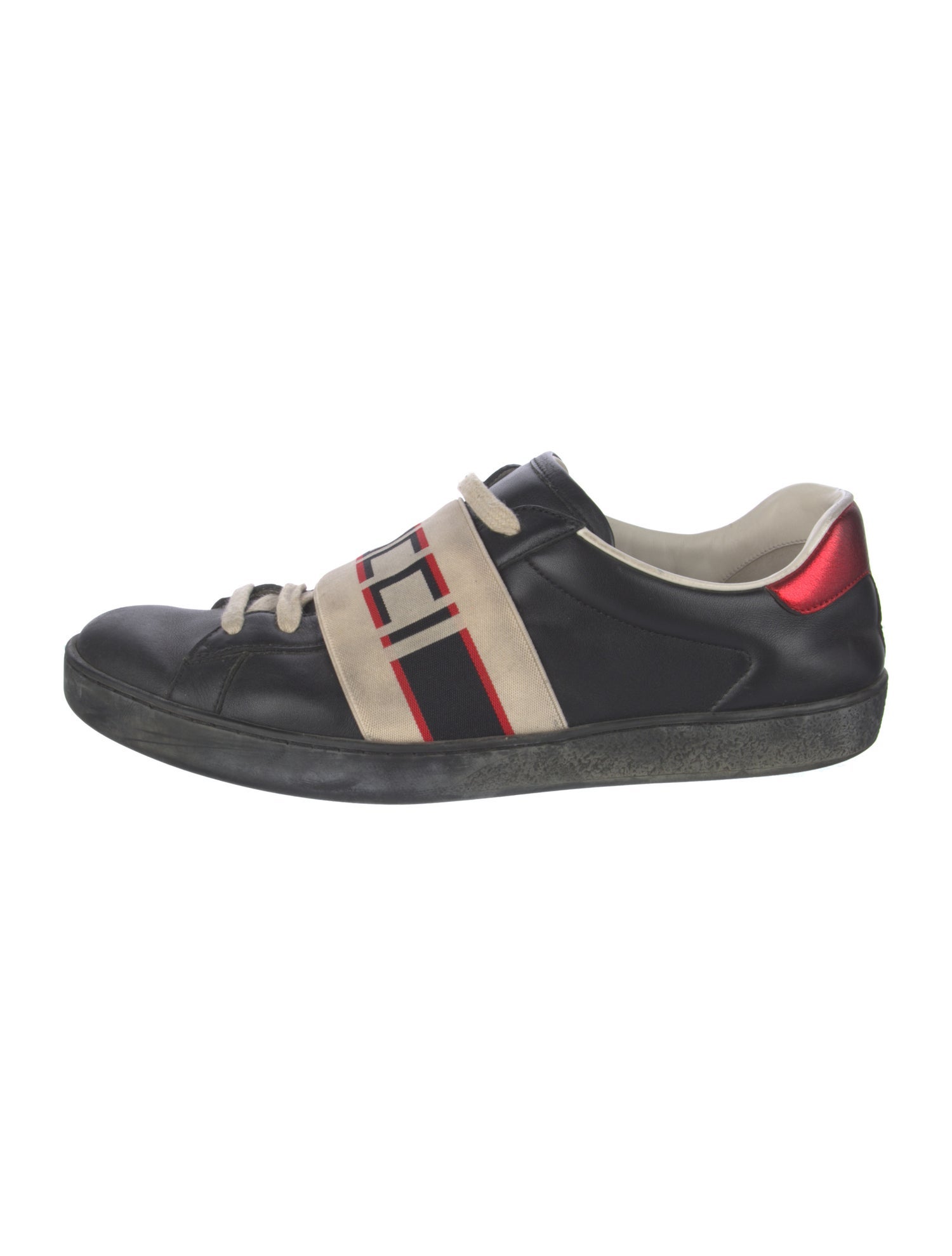 Gucci Web Accent Leather Sneakers