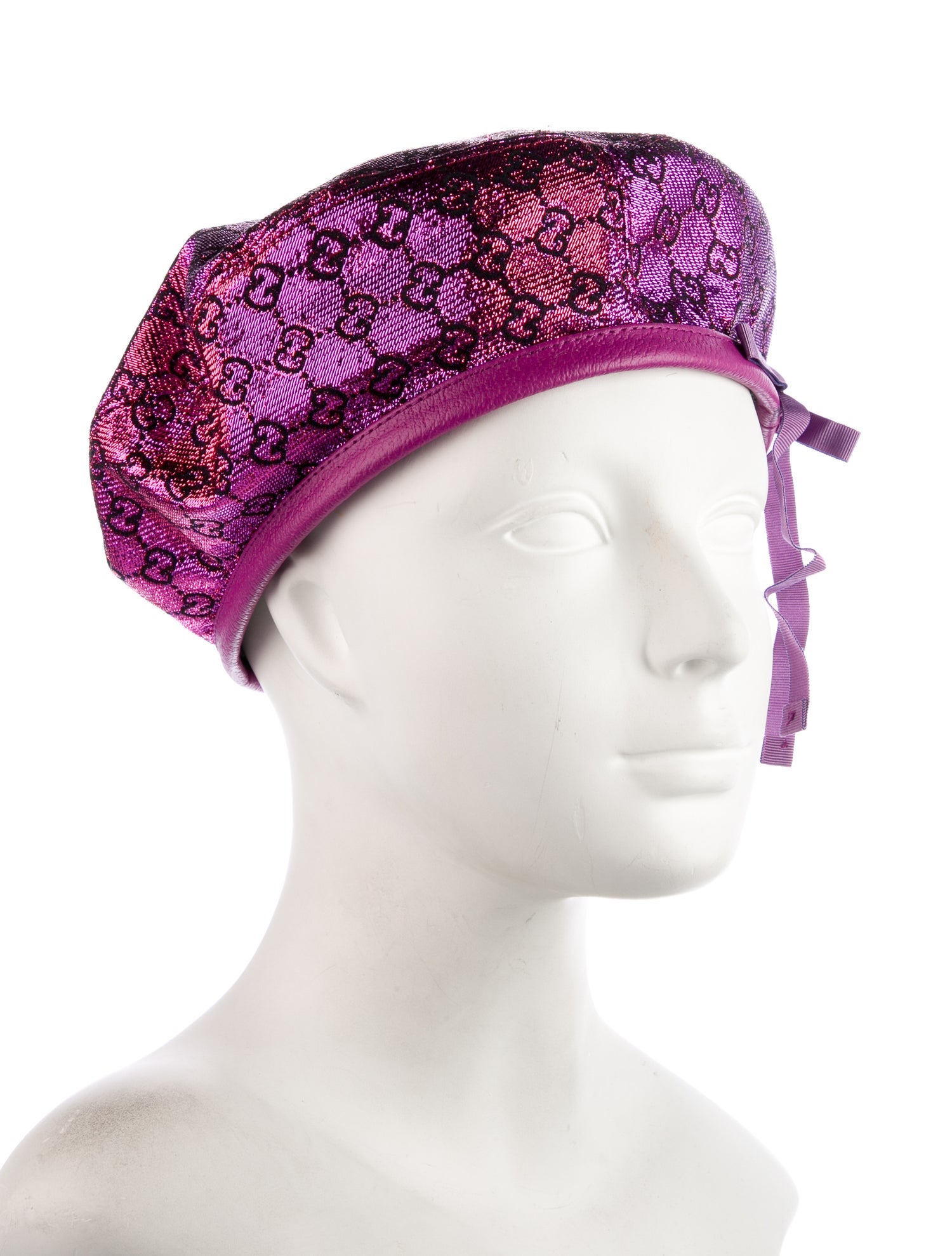 Gucci Pattern Print Beret Hat w/Tags