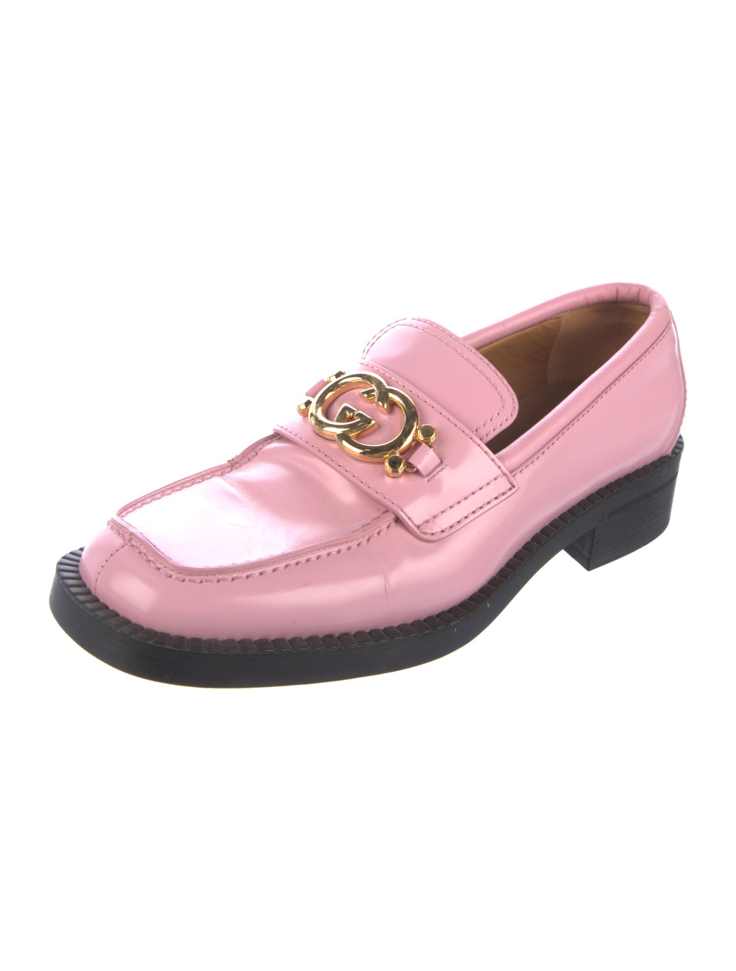 Gucci Interlocking G Logo Patent Leather Loafers