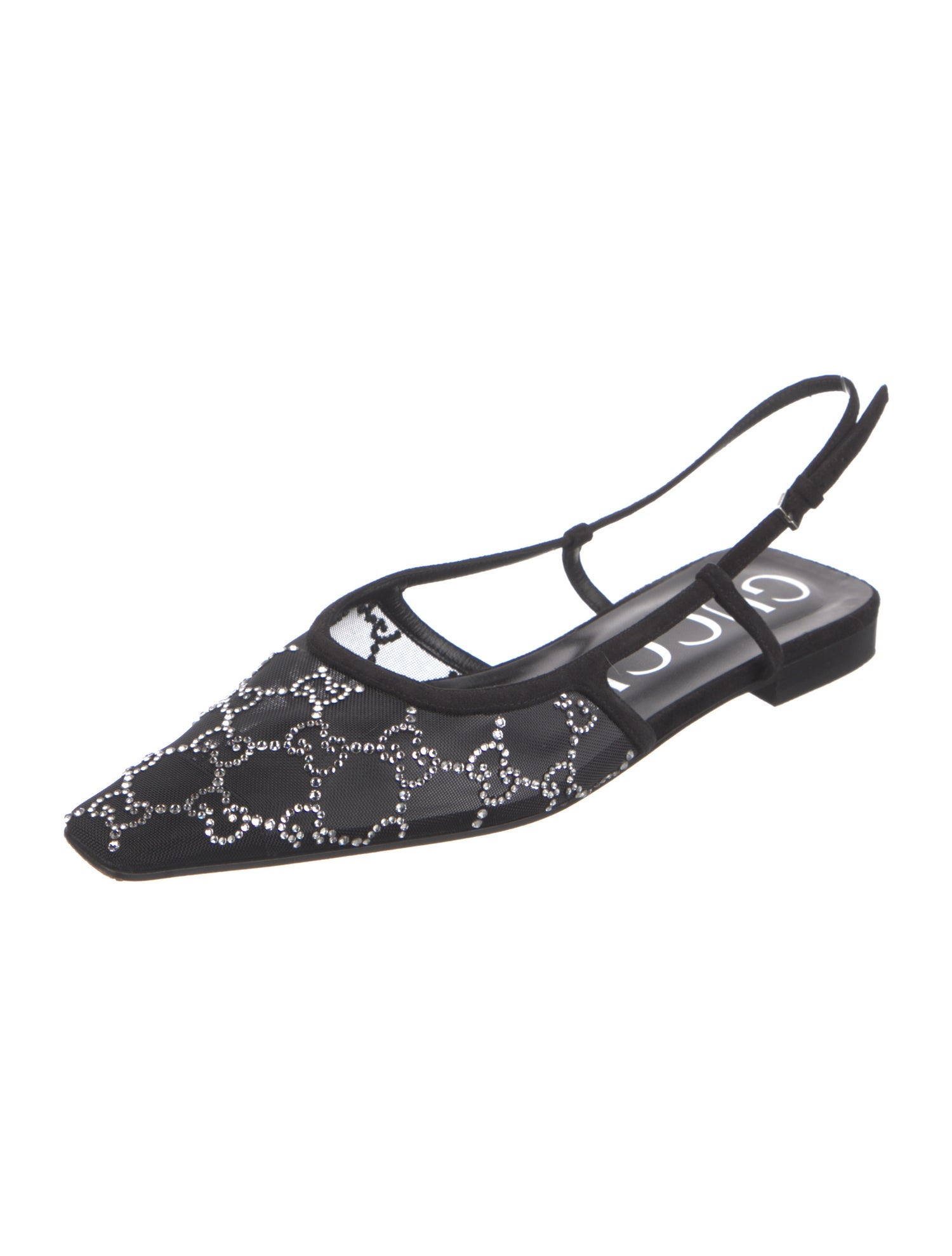 Gucci GG Logo Mesh Slingback Flats