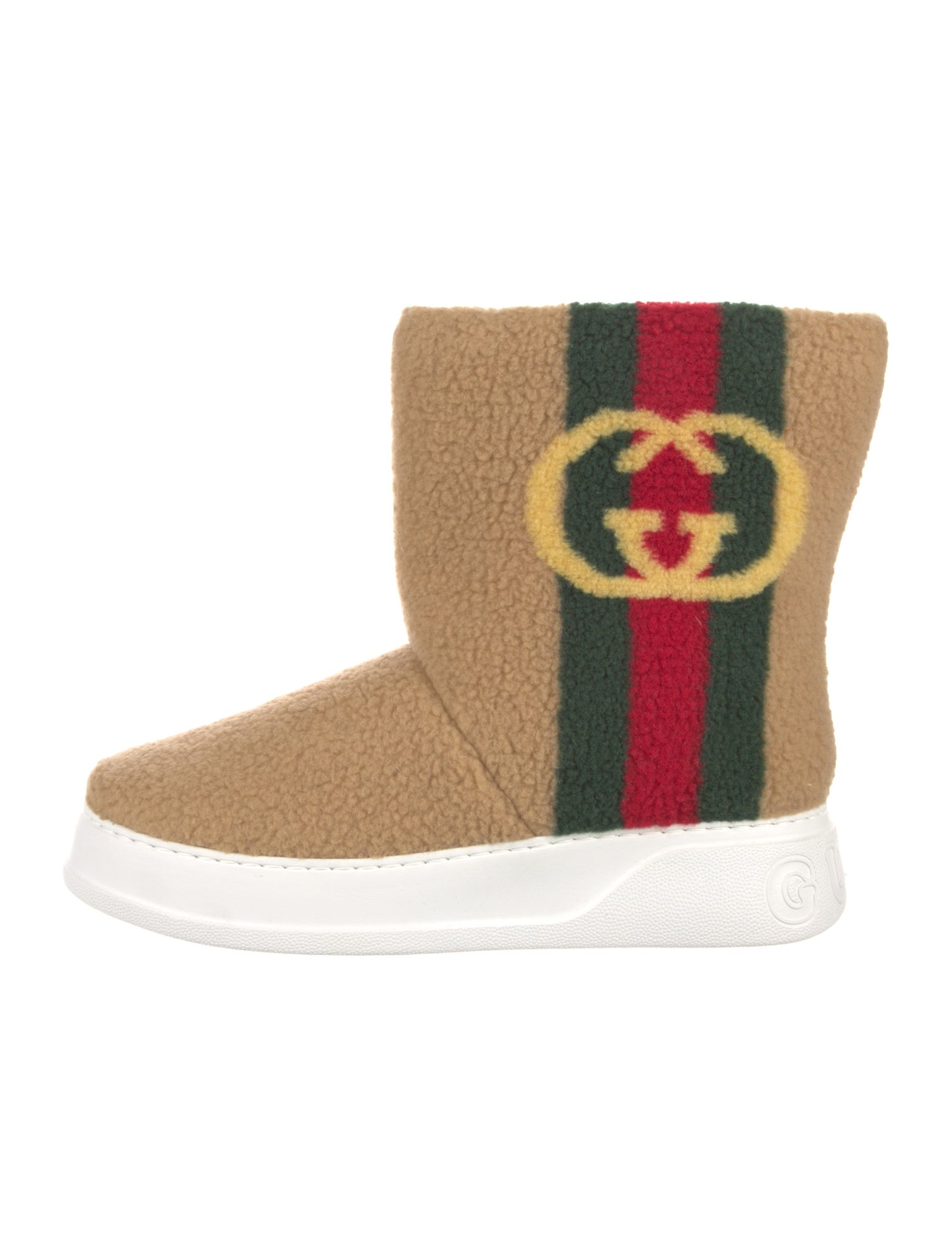 Gucci Web Accent Shearling Boots w/ Tags