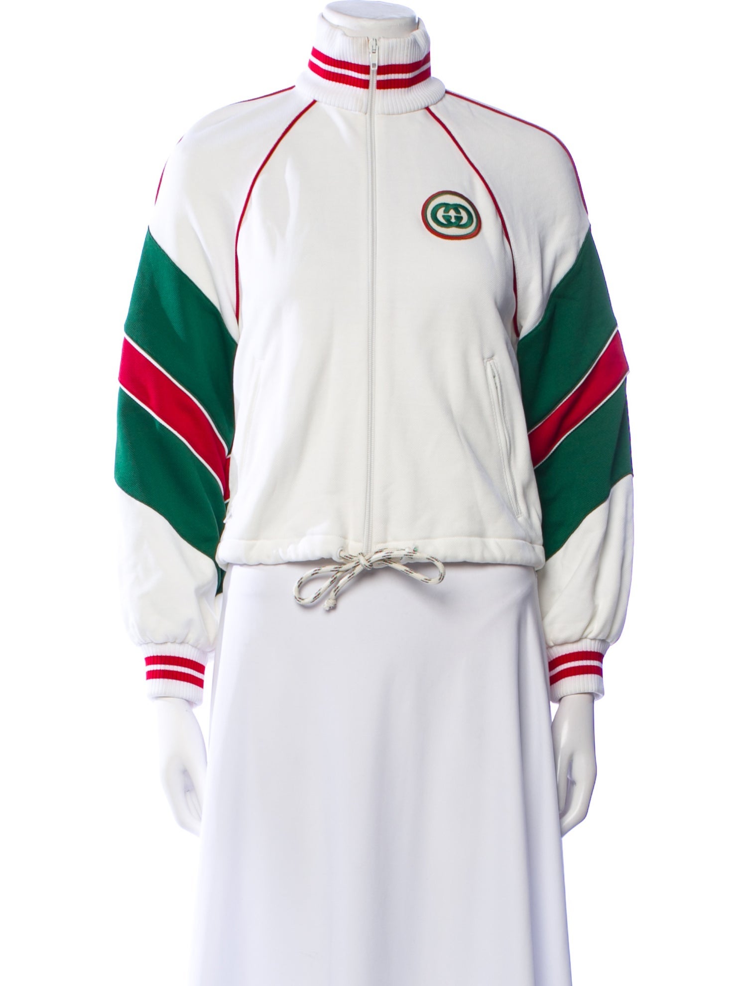 Gucci Nylon Colorblock Pattern Bomber Jacket