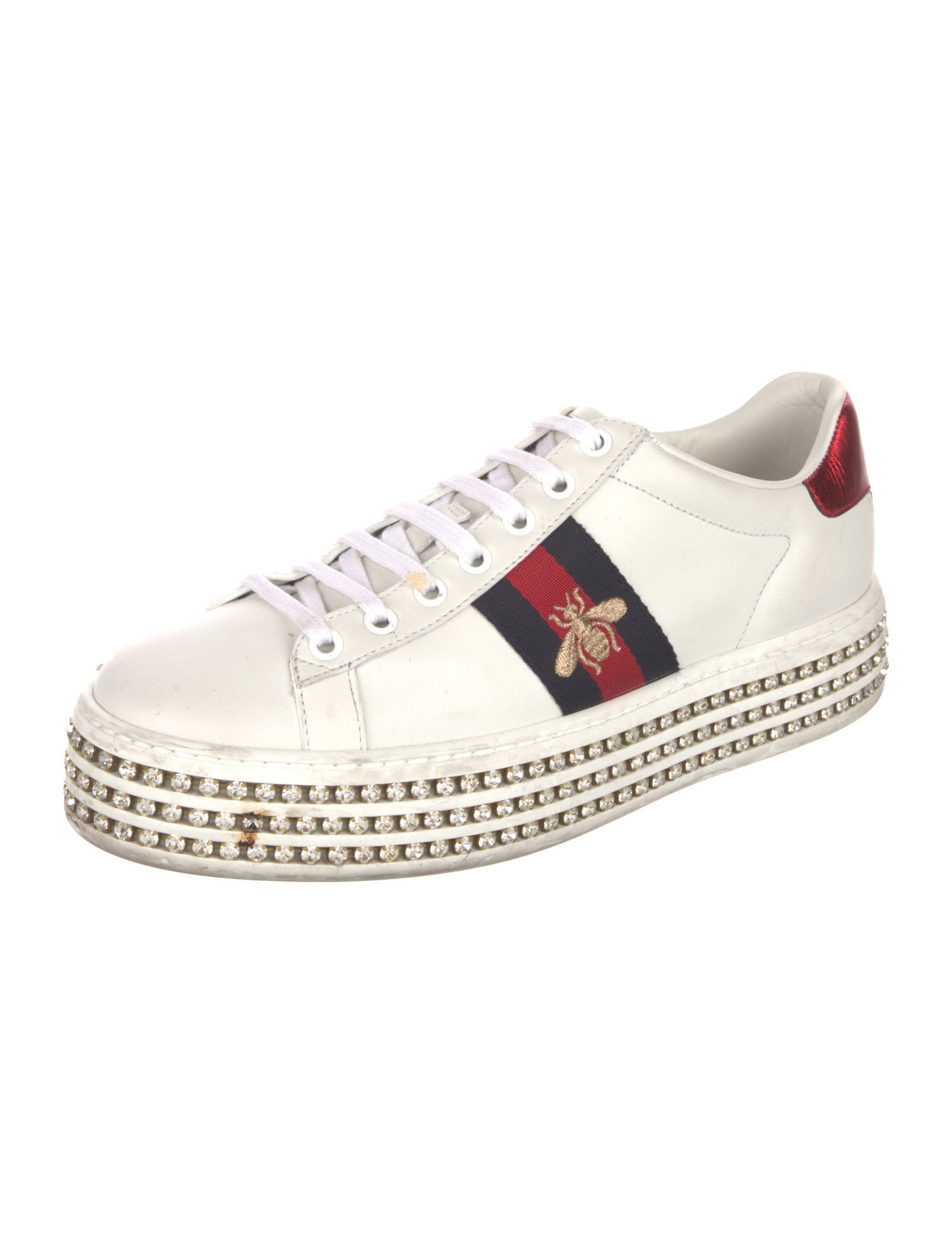 Gucci Sylvie Web Accent Leather Sneakers