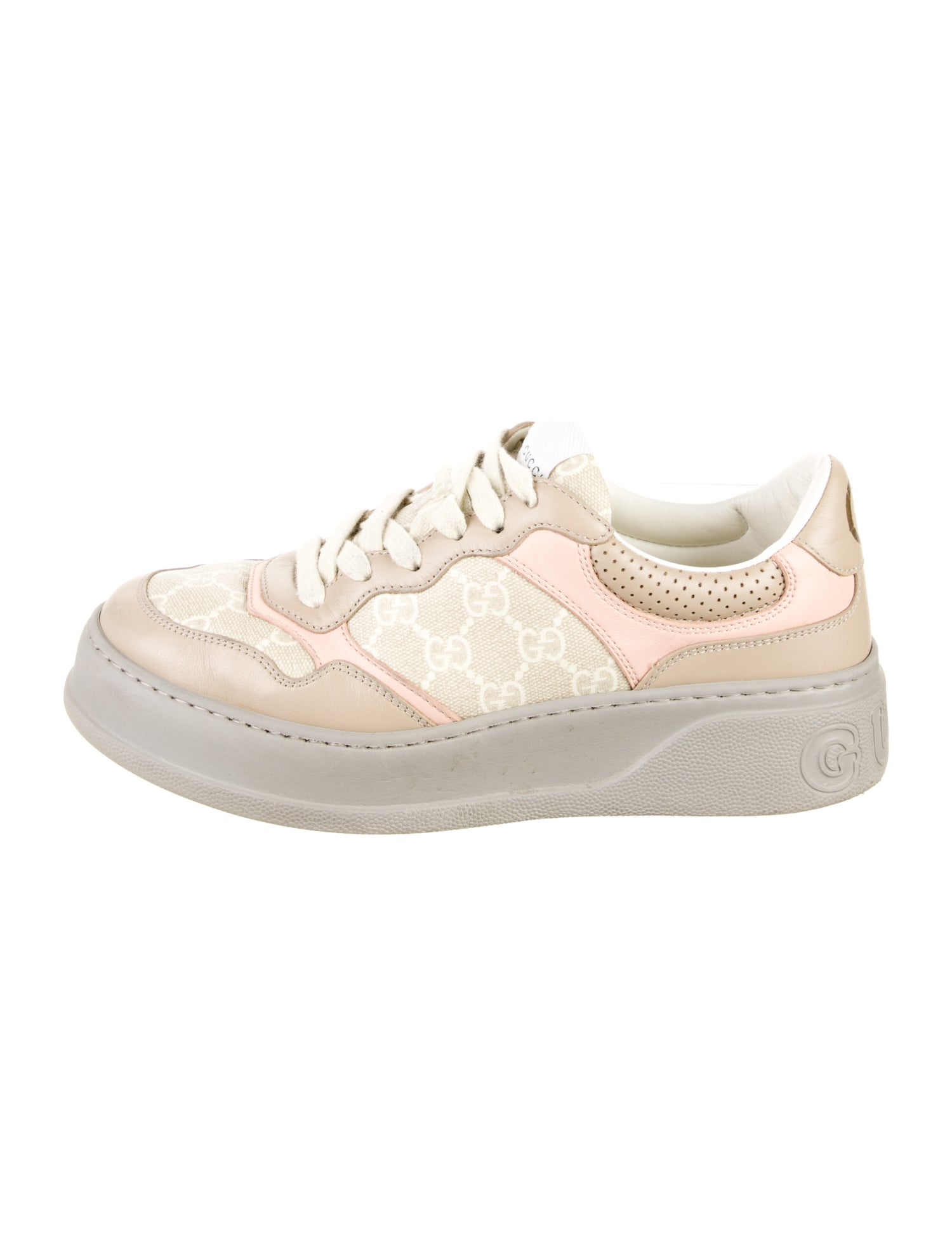Gucci GG Supreme Leather Trim Embellishment Sneakers