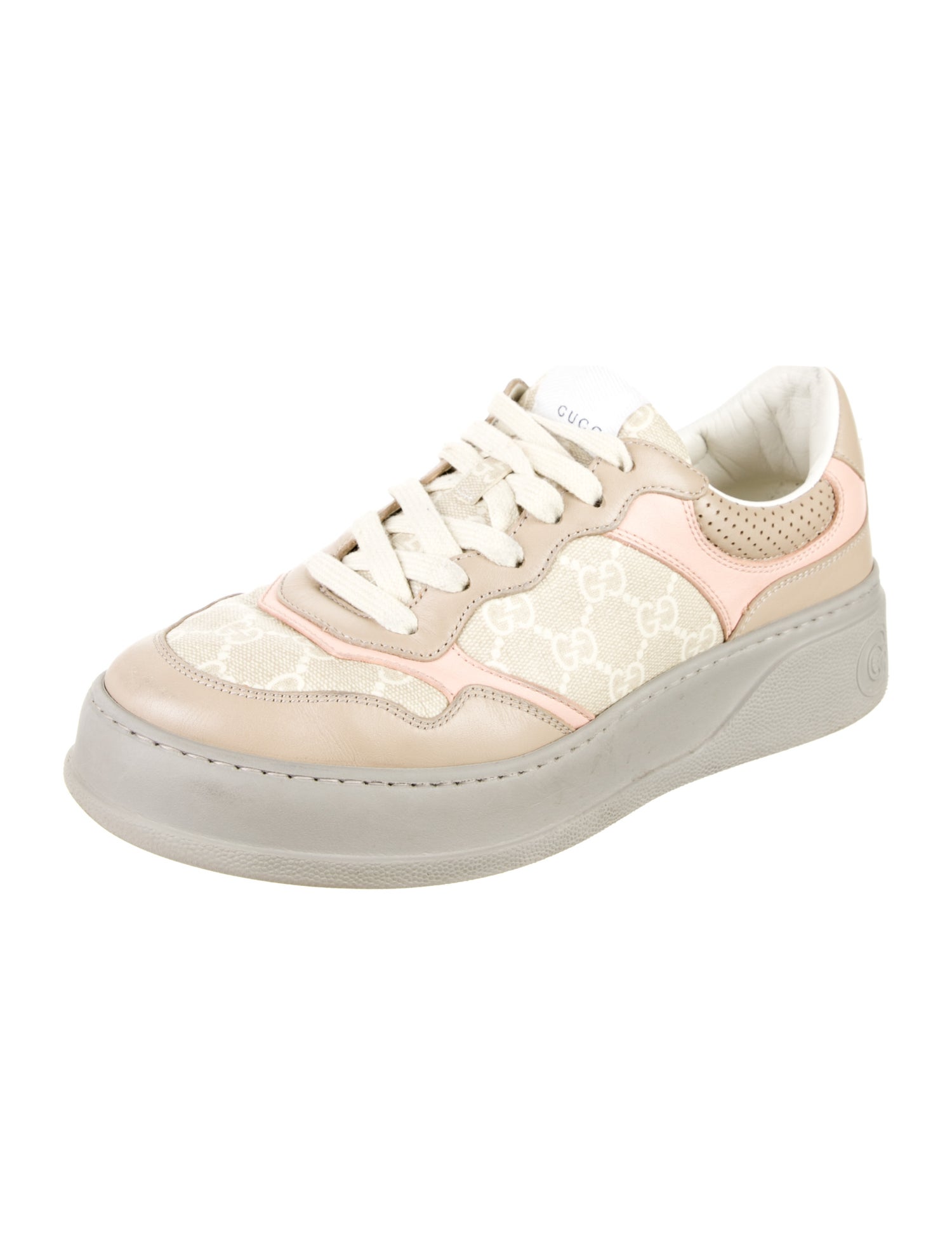 Gucci GG Supreme Leather Trim Embellishment Sneakers