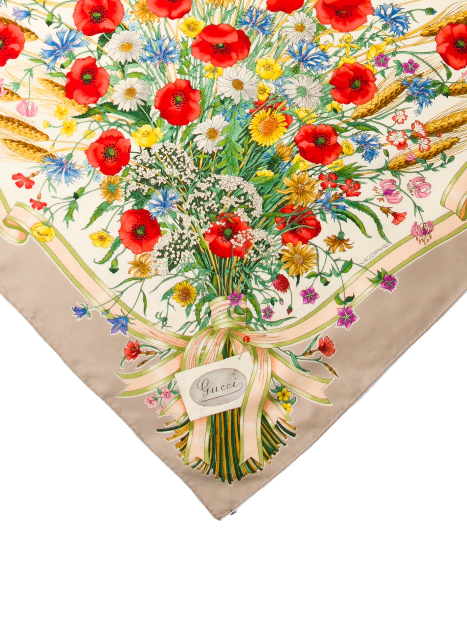 Gucci Silk Floral Print Scarf