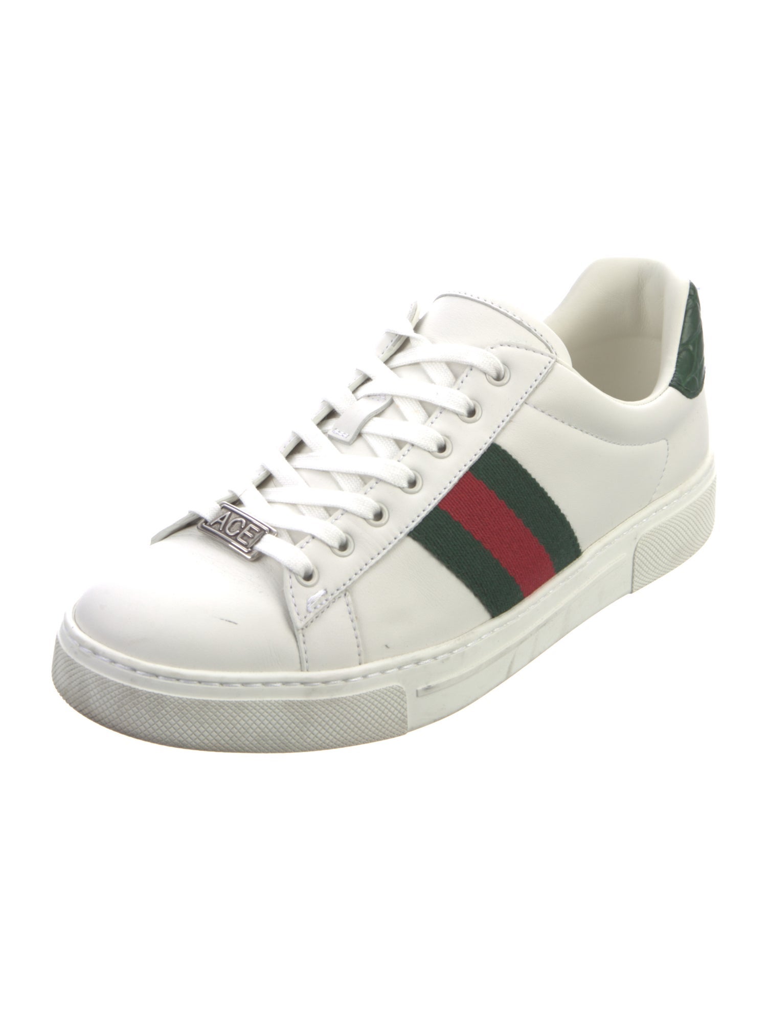 Gucci Web Accent Leather Sneakers