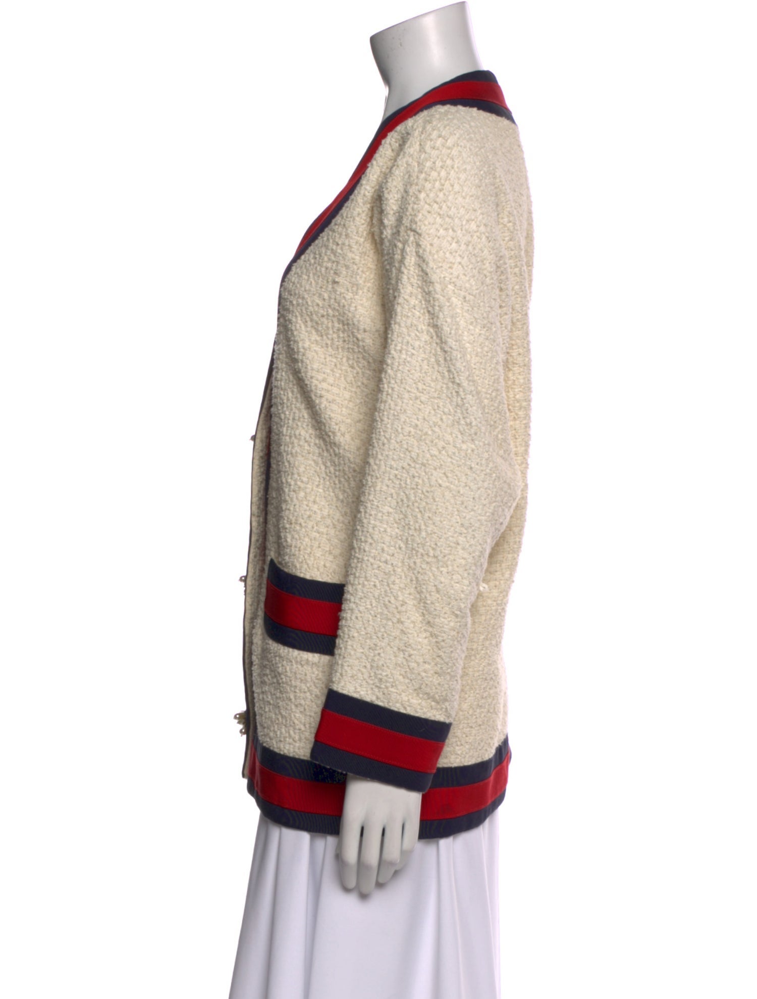 Gucci Colorblock Pattern V-Neck Sweater