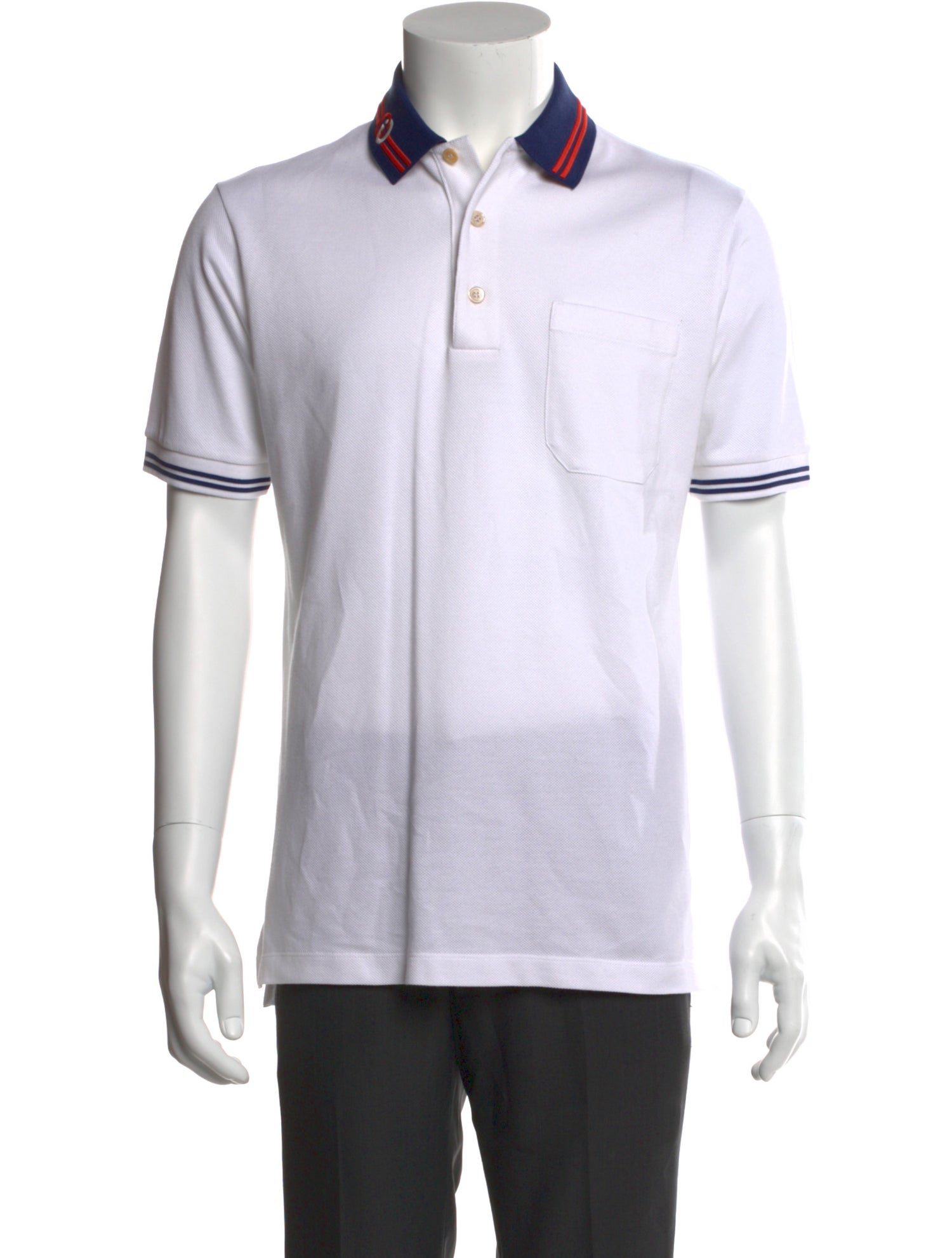 Gucci Striped Collar Polo Shirt