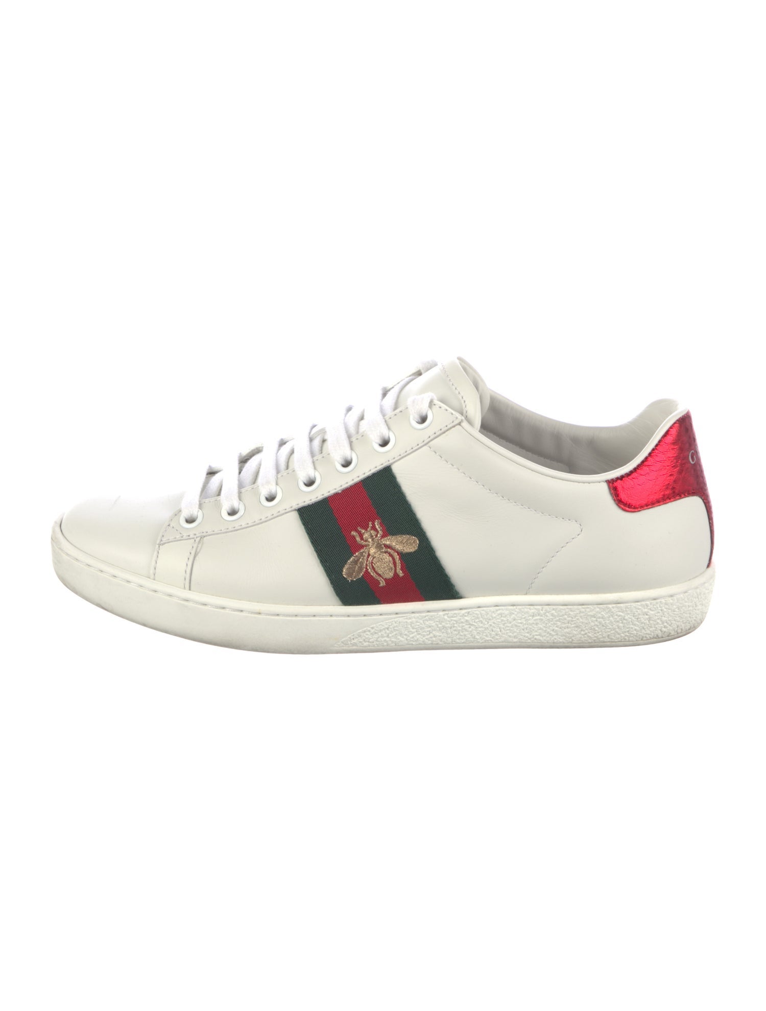 Gucci Web Accent Leather Sneakers